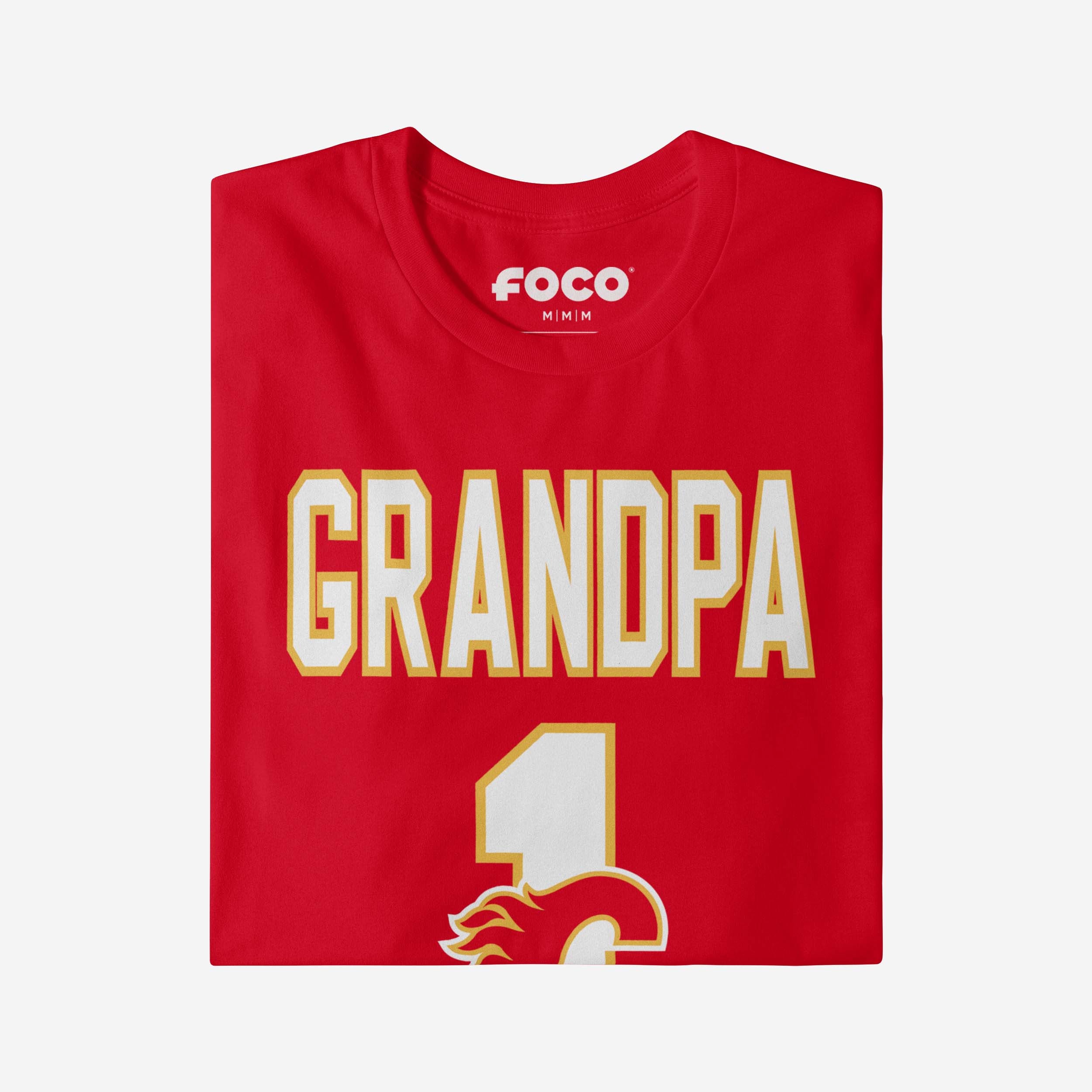 Calgary Flames Number 1 Grandpa T-Shirt - Image 3
