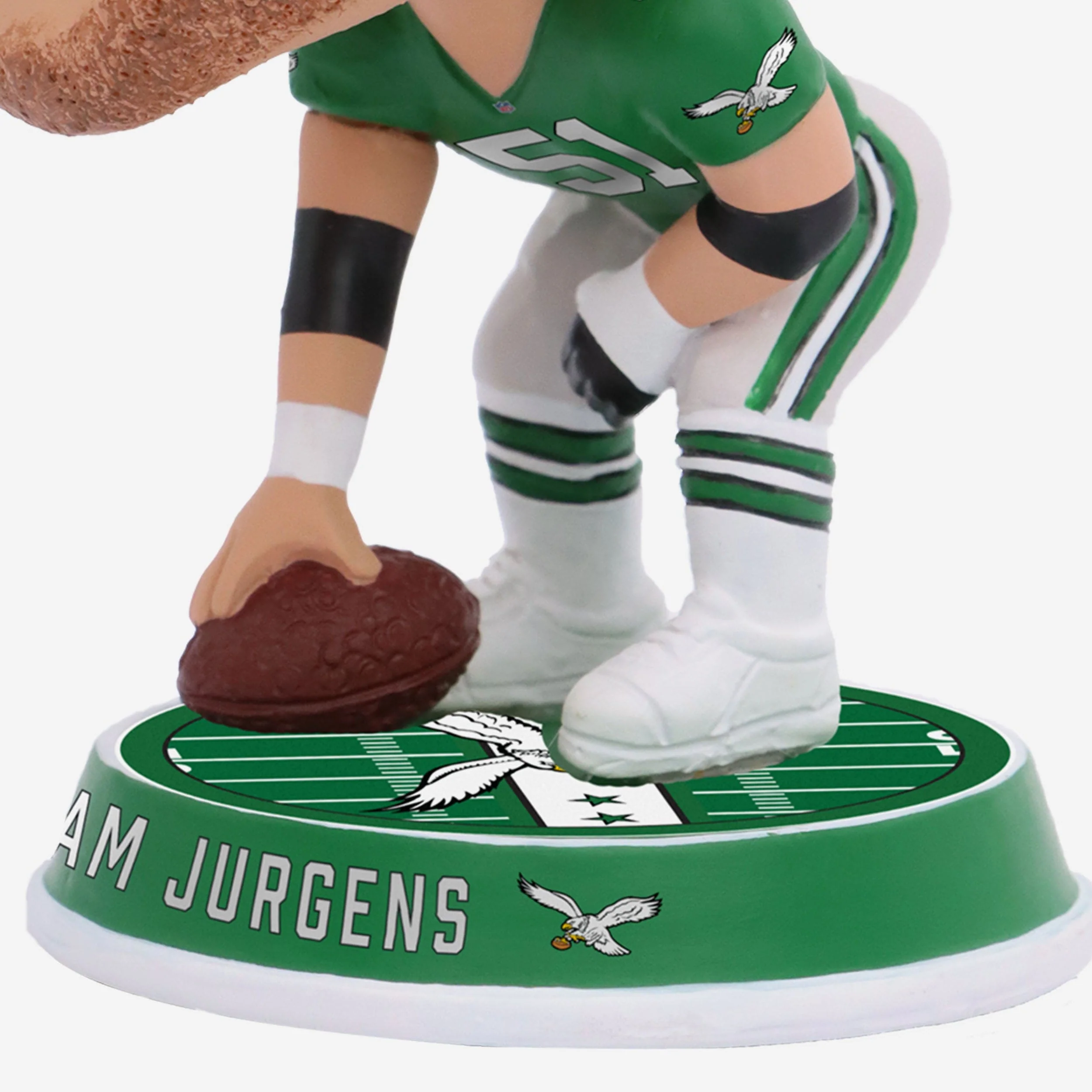 Cam Jurgens Philadelphia Eagles Kelly Green Uniform Field Stripe Mini Bighead Bobblehead - Image 3