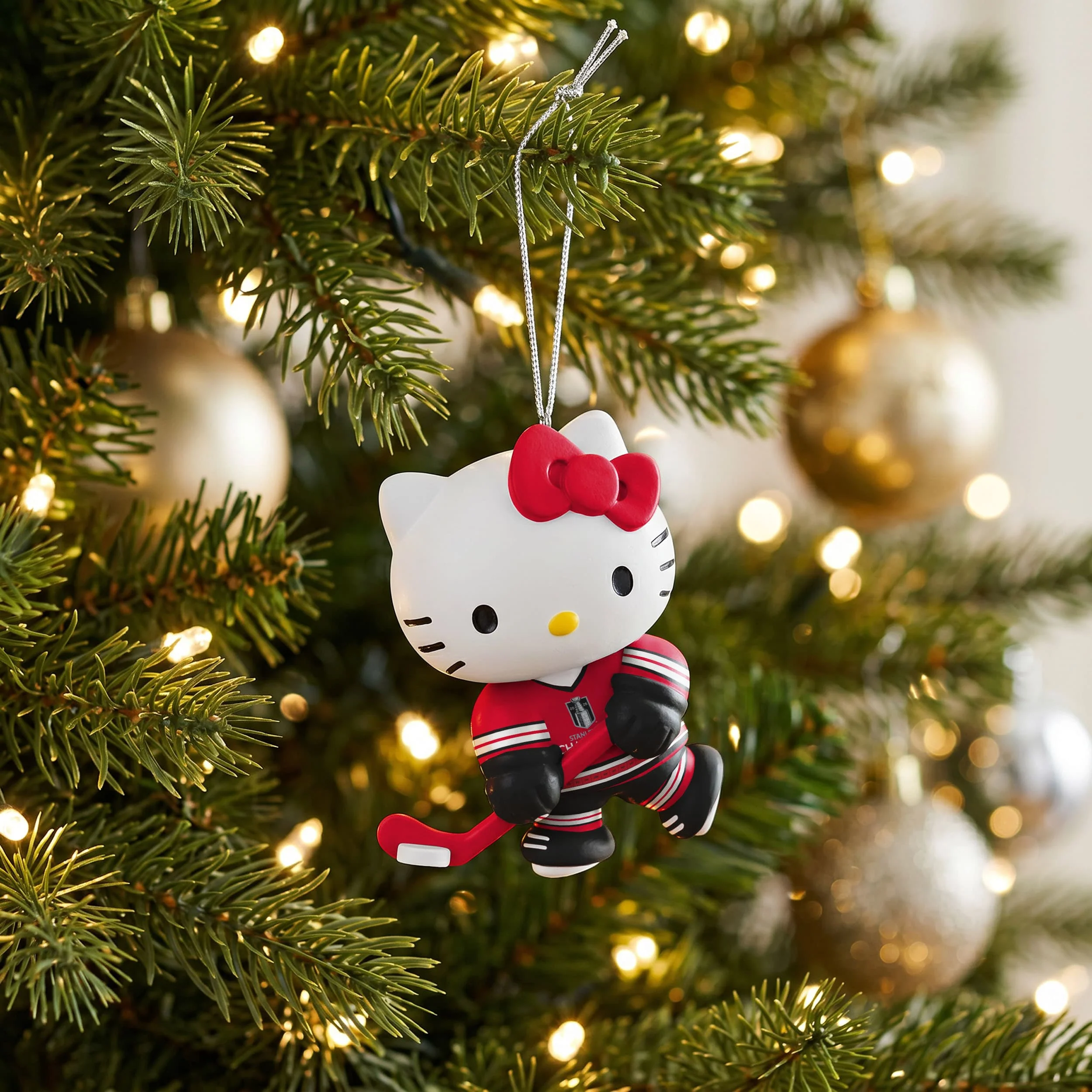 Carolina Hurricanes 2026 Stanley Cup Champions Hello Kitty® Resin Jersey Ornament - Image 2