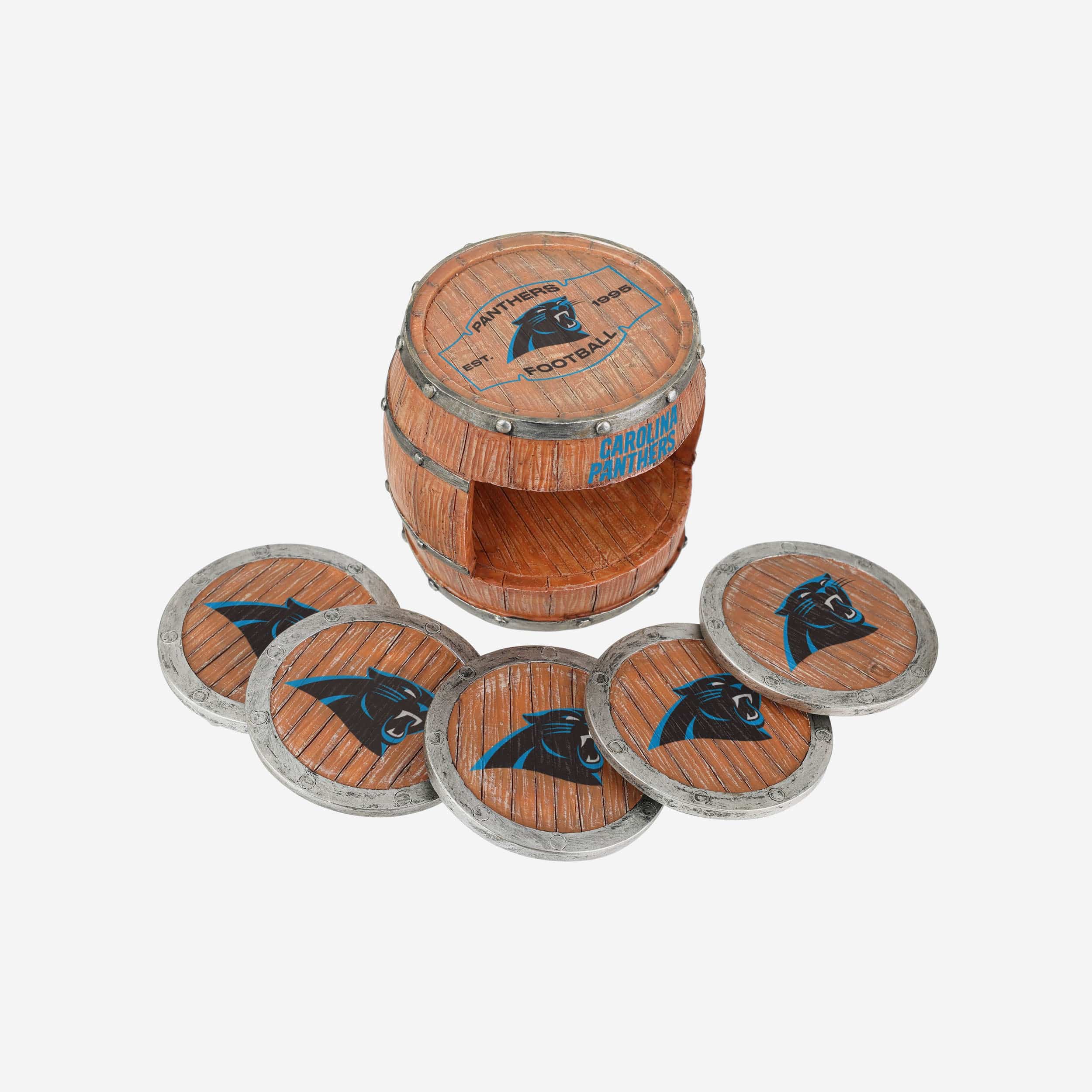 Carolina Panthers 5 Pack Barrel Coaster Set - Image 3
