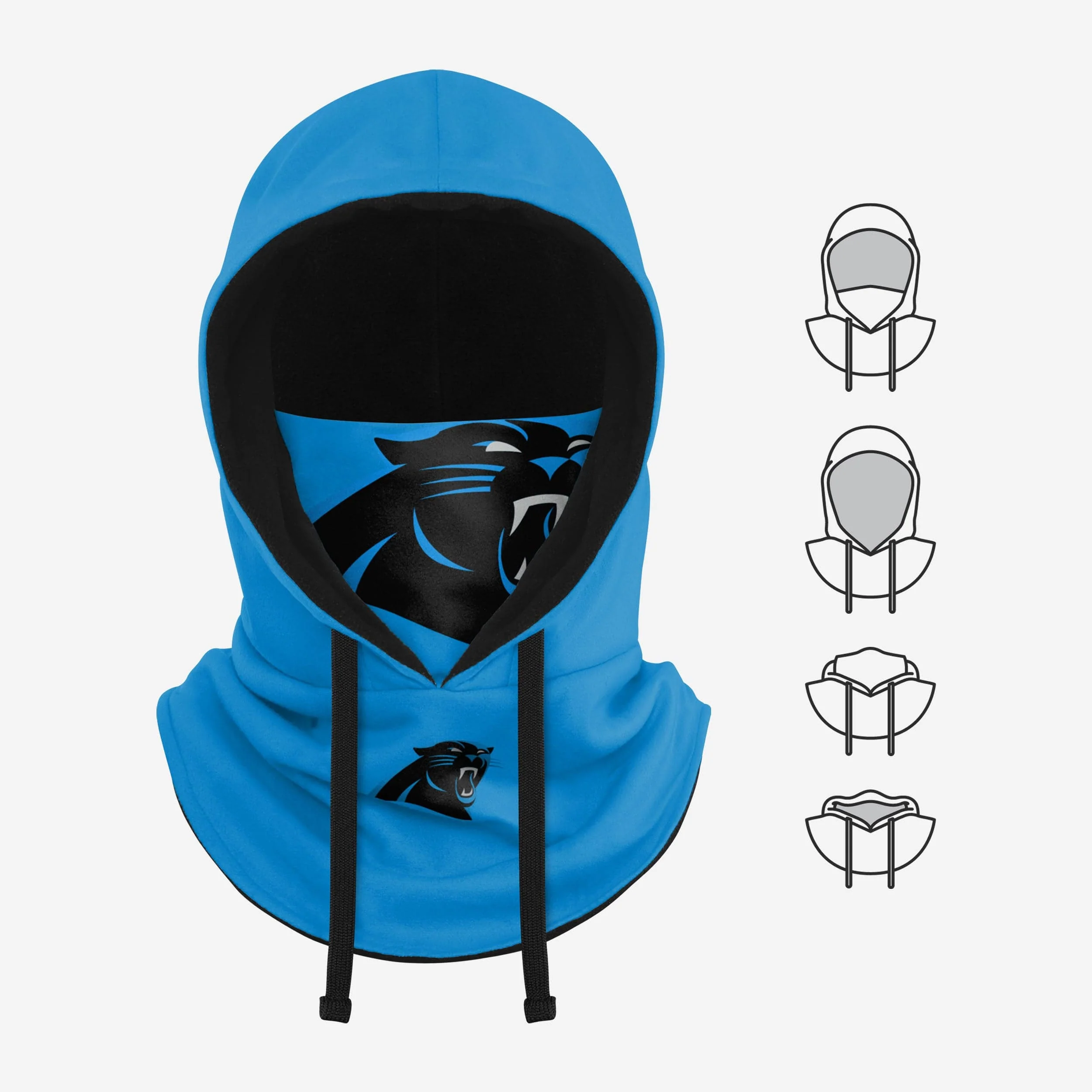 Carolina Panthers Alternate Team Color Drawstring Hooded Gaiter - Image 5