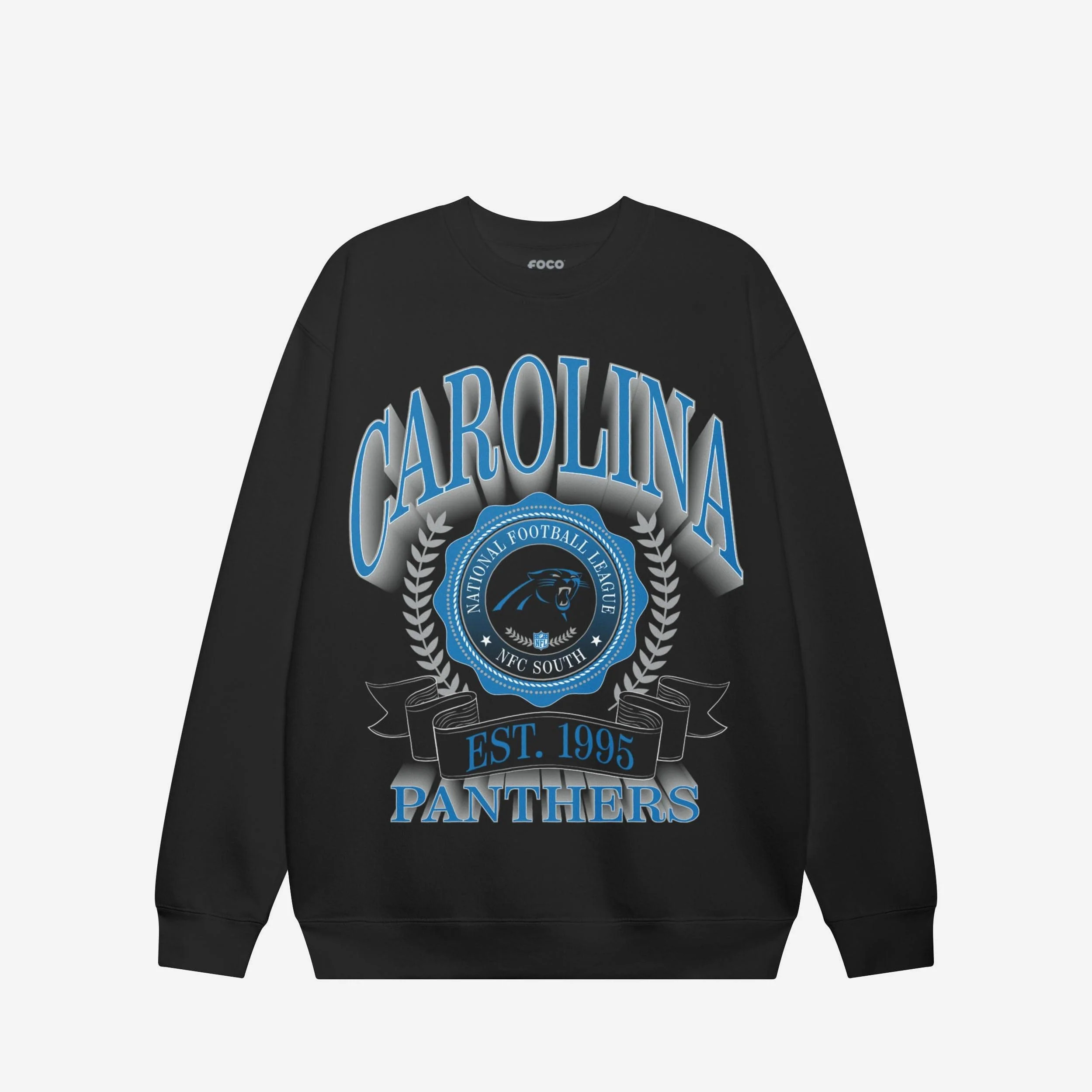 Carolina Panthers Banner Crest Crew Neck Sweatshirt - Image 3