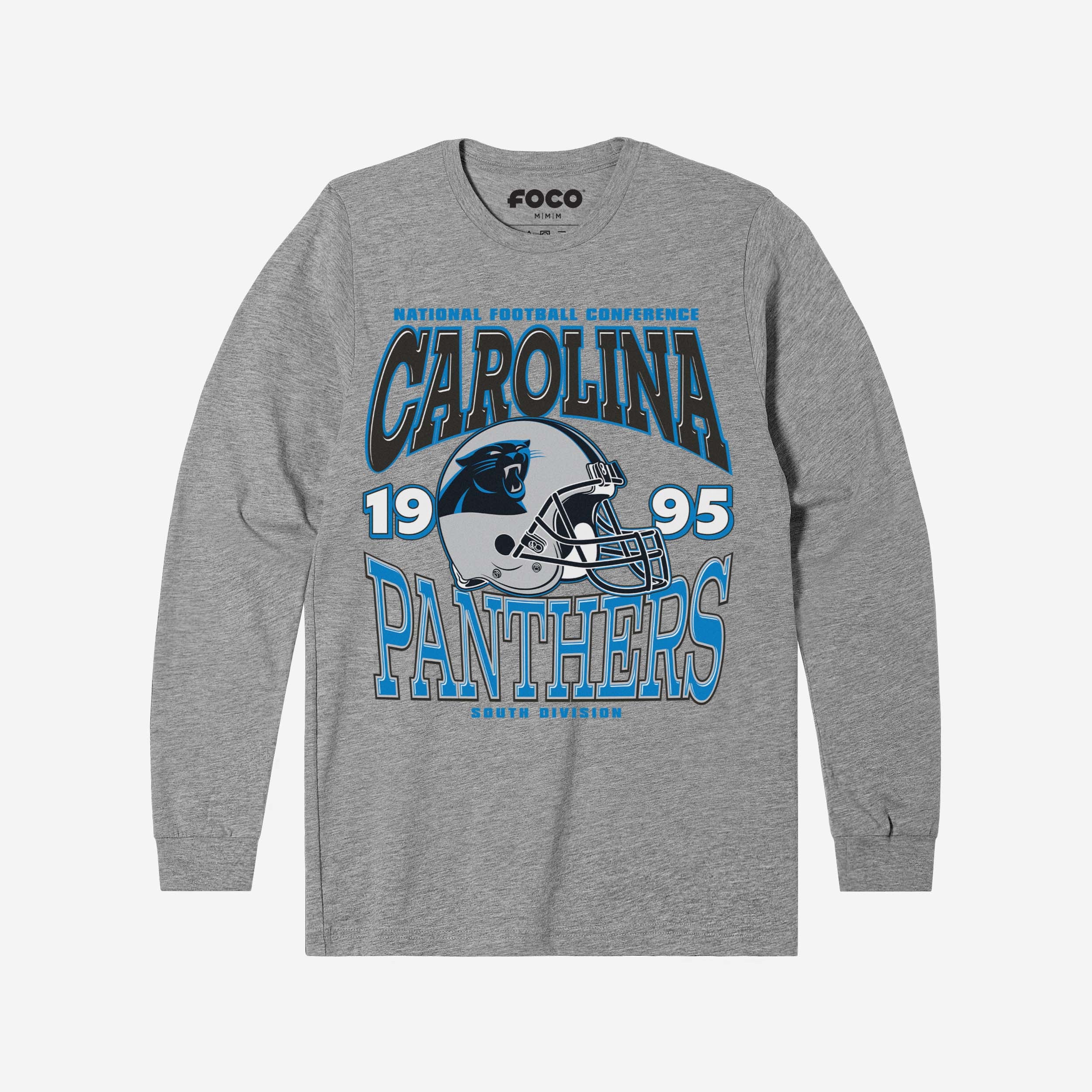 Carolina Panthers Classic Team Helmet Long Sleeve T-Shirt