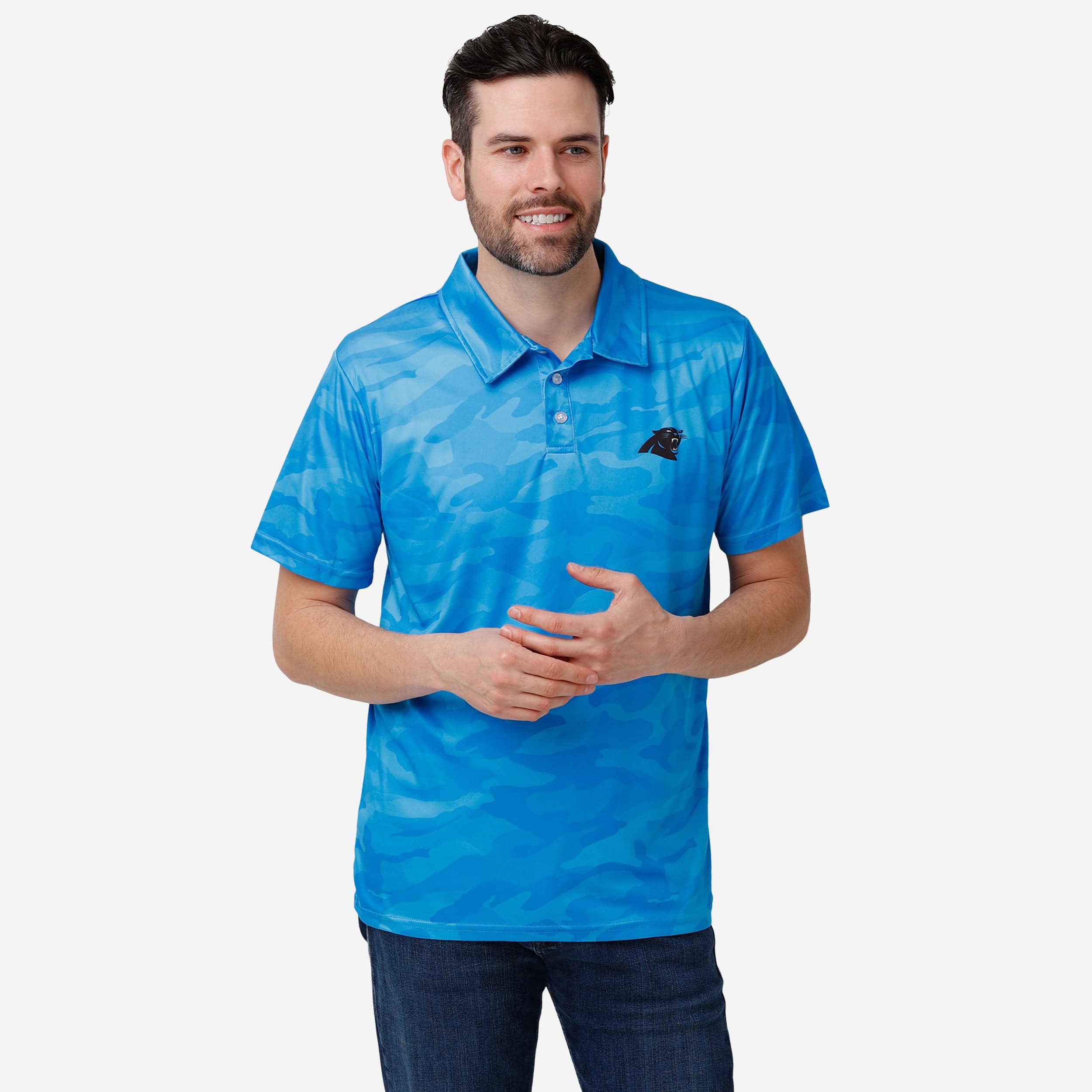 Carolina Panthers Color Camo Polyester Polo