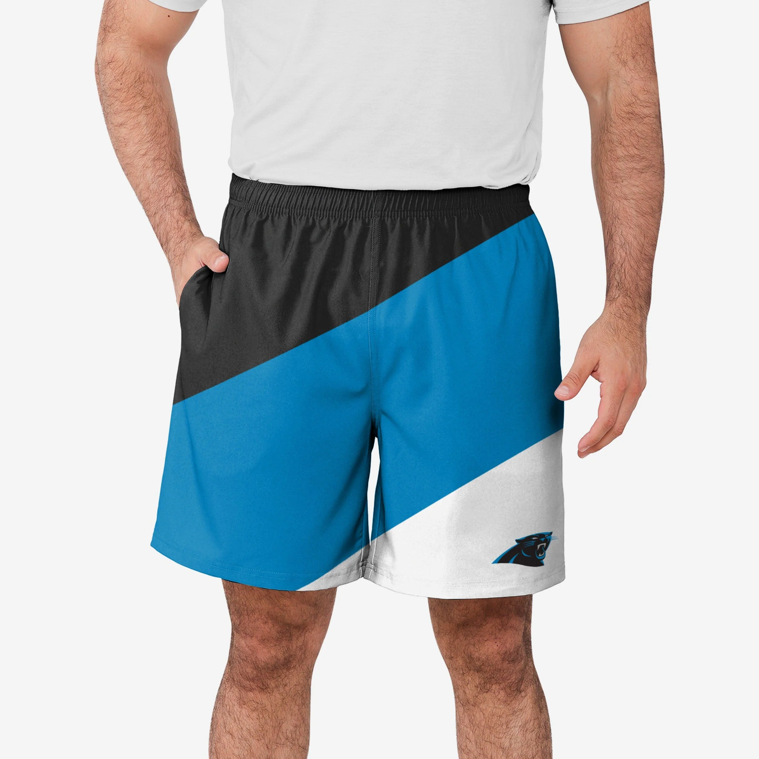 Carolina Panthers Colorblock Double Down Liner Training Shorts