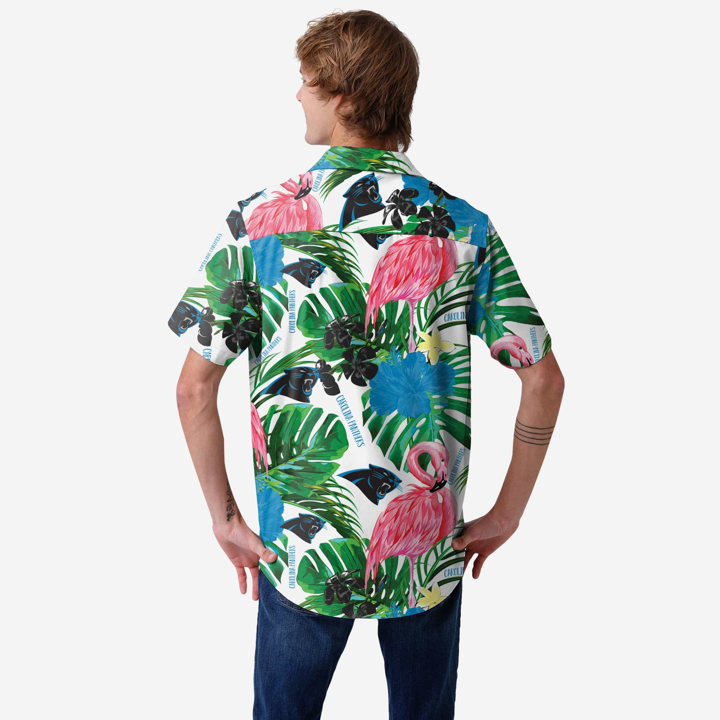 Carolina Panthers Flamingo Button Up Shirt - Image 2