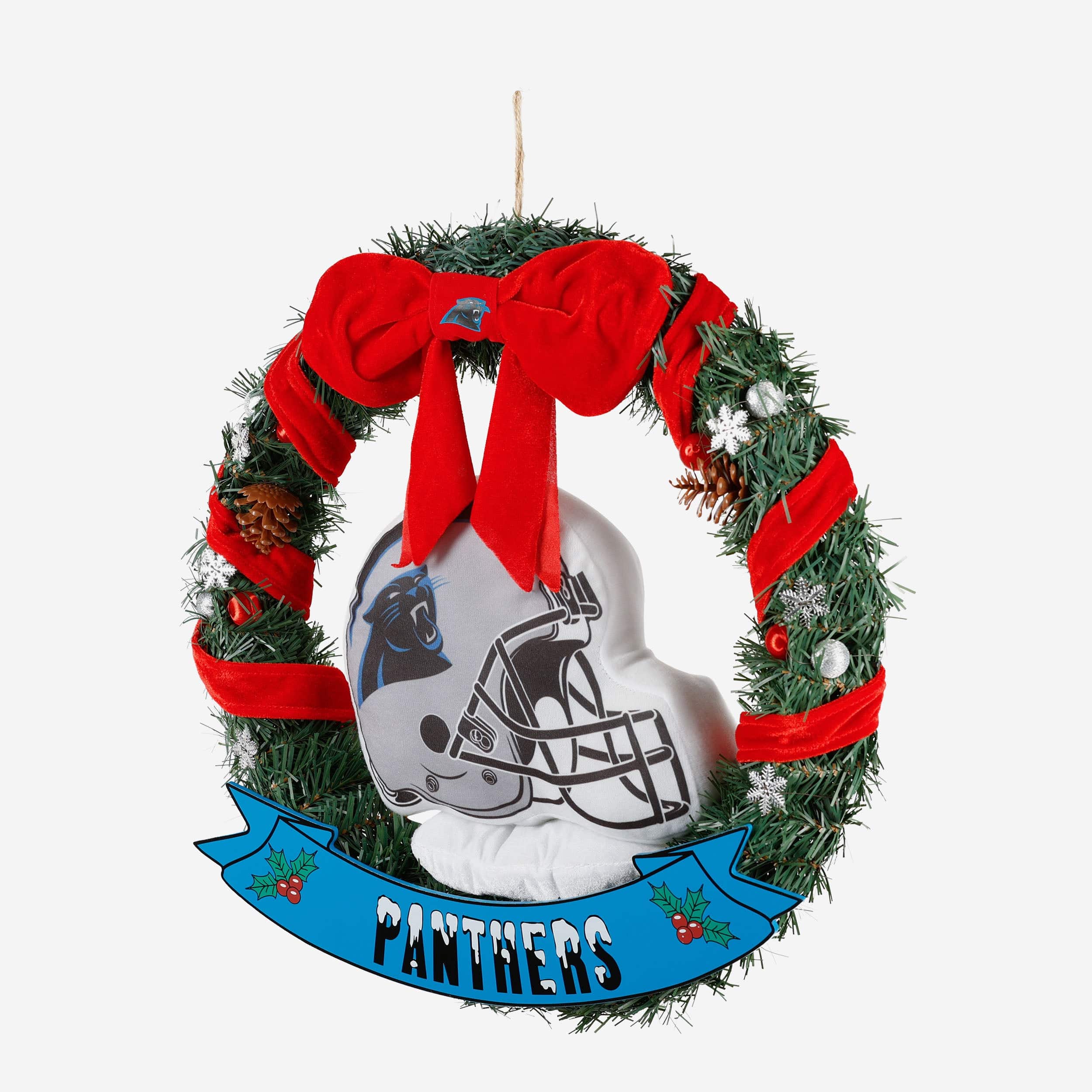 Carolina Panthers Holiday Helmet Door Wreath - Image 3