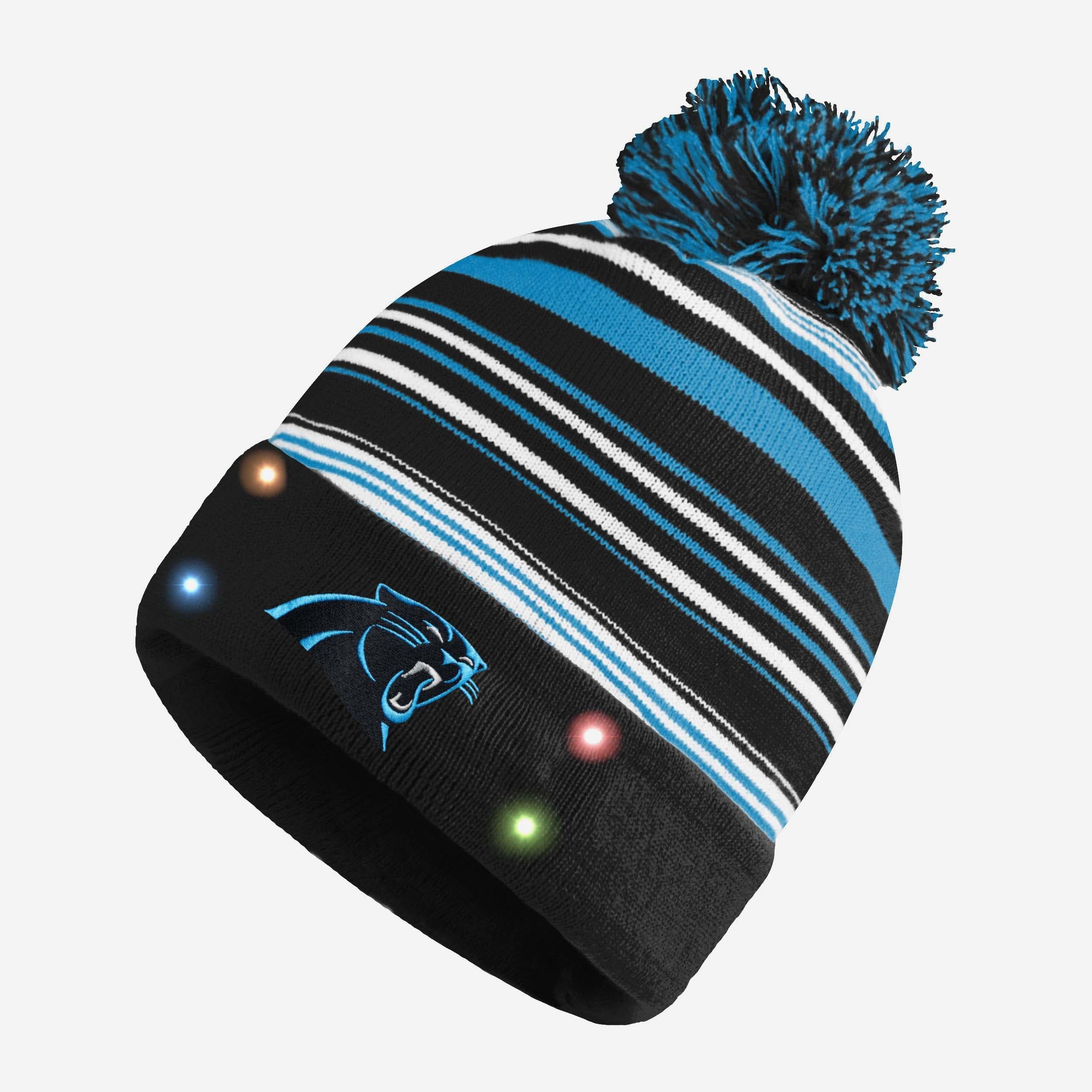 Carolina Panthers Horizontal Stripe Light Up Beanie