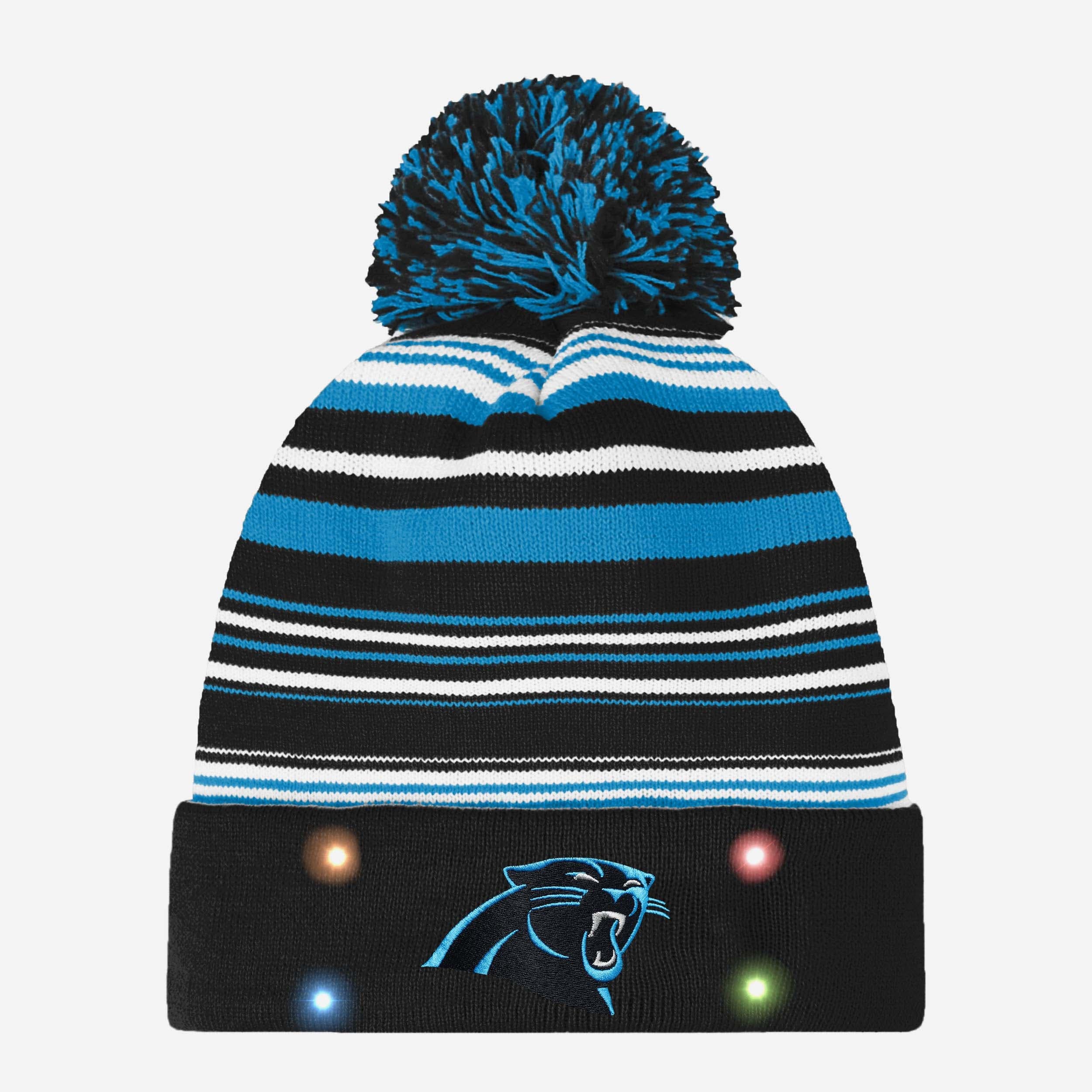 Carolina Panthers Horizontal Stripe Light Up Beanie - Image 2