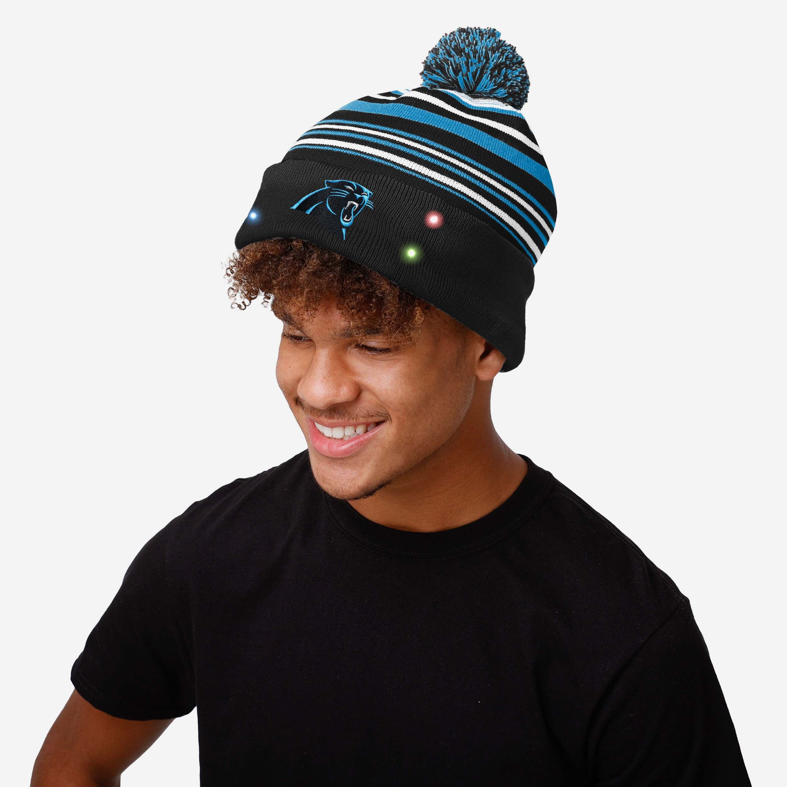 Carolina Panthers Horizontal Stripe Light Up Beanie - Image 3