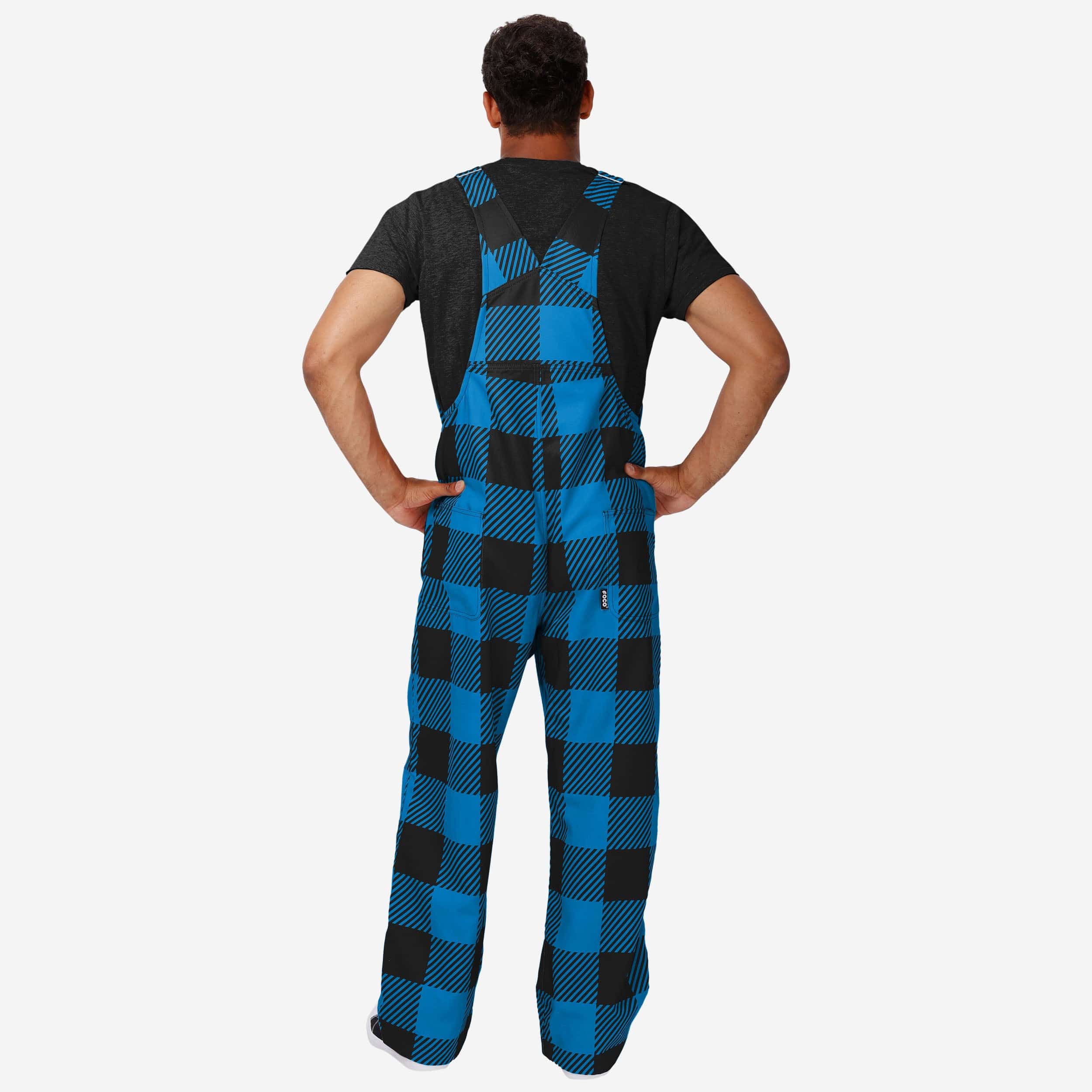 Carolina Panthers Mens Plaid Bib Overalls - Image 2