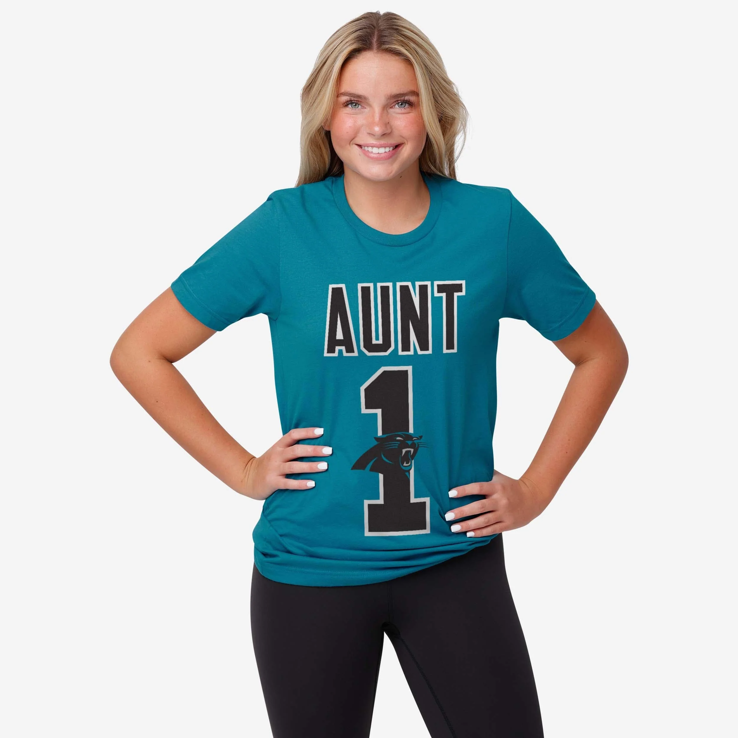 Carolina Panthers Number 1 Aunt T-Shirt - Image 2