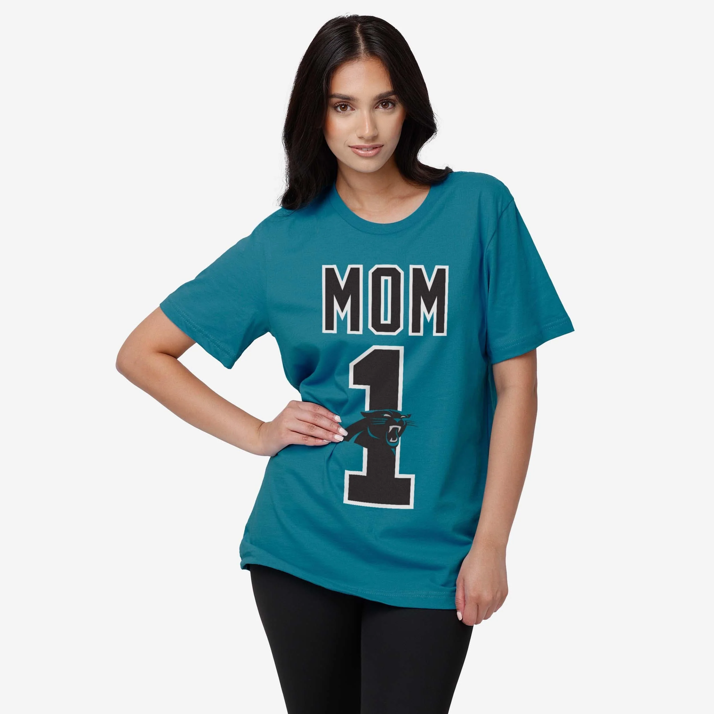 Carolina Panthers Number 1 Mom T-Shirt - Image 2
