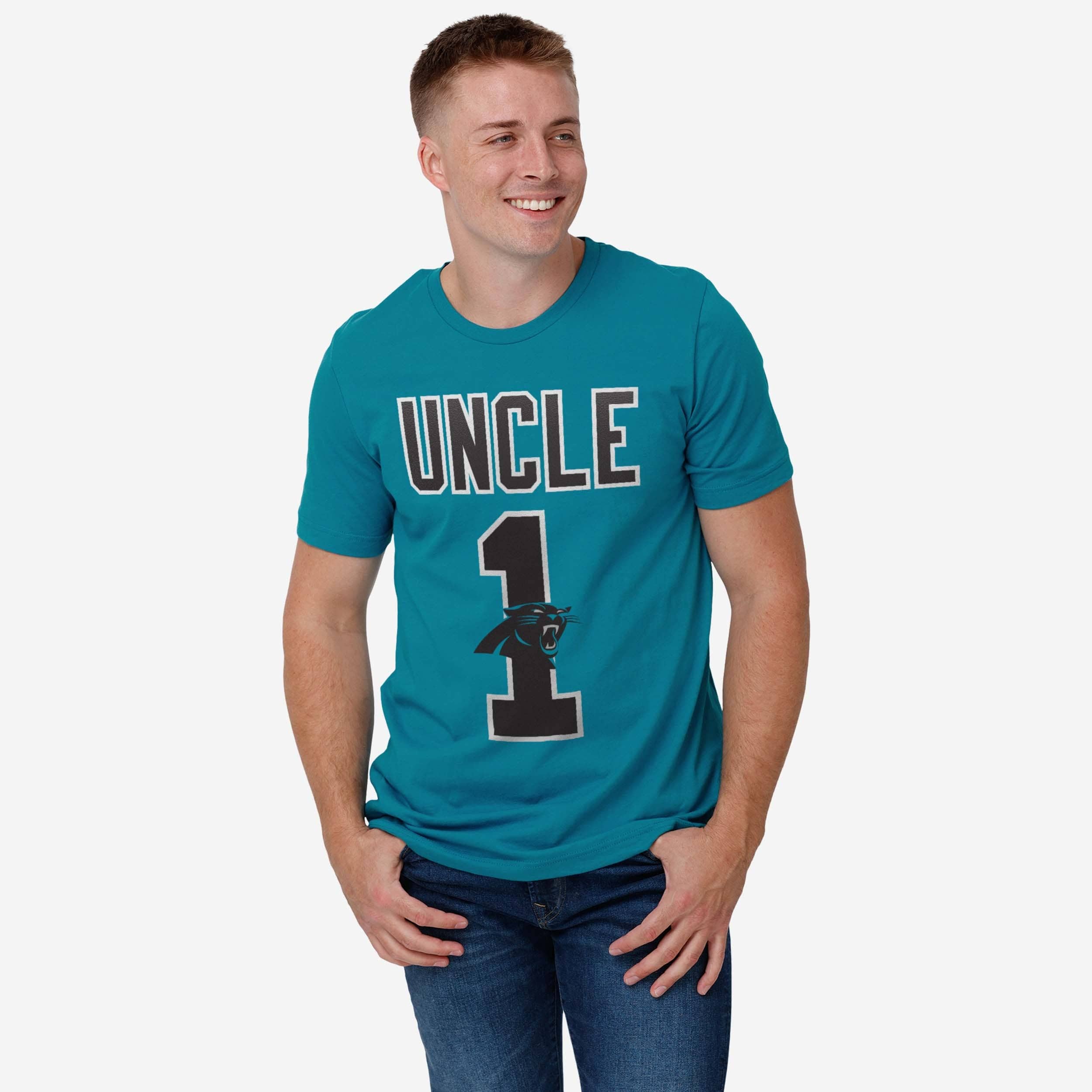 Carolina Panthers Number 1 Uncle T-Shirt - Image 2