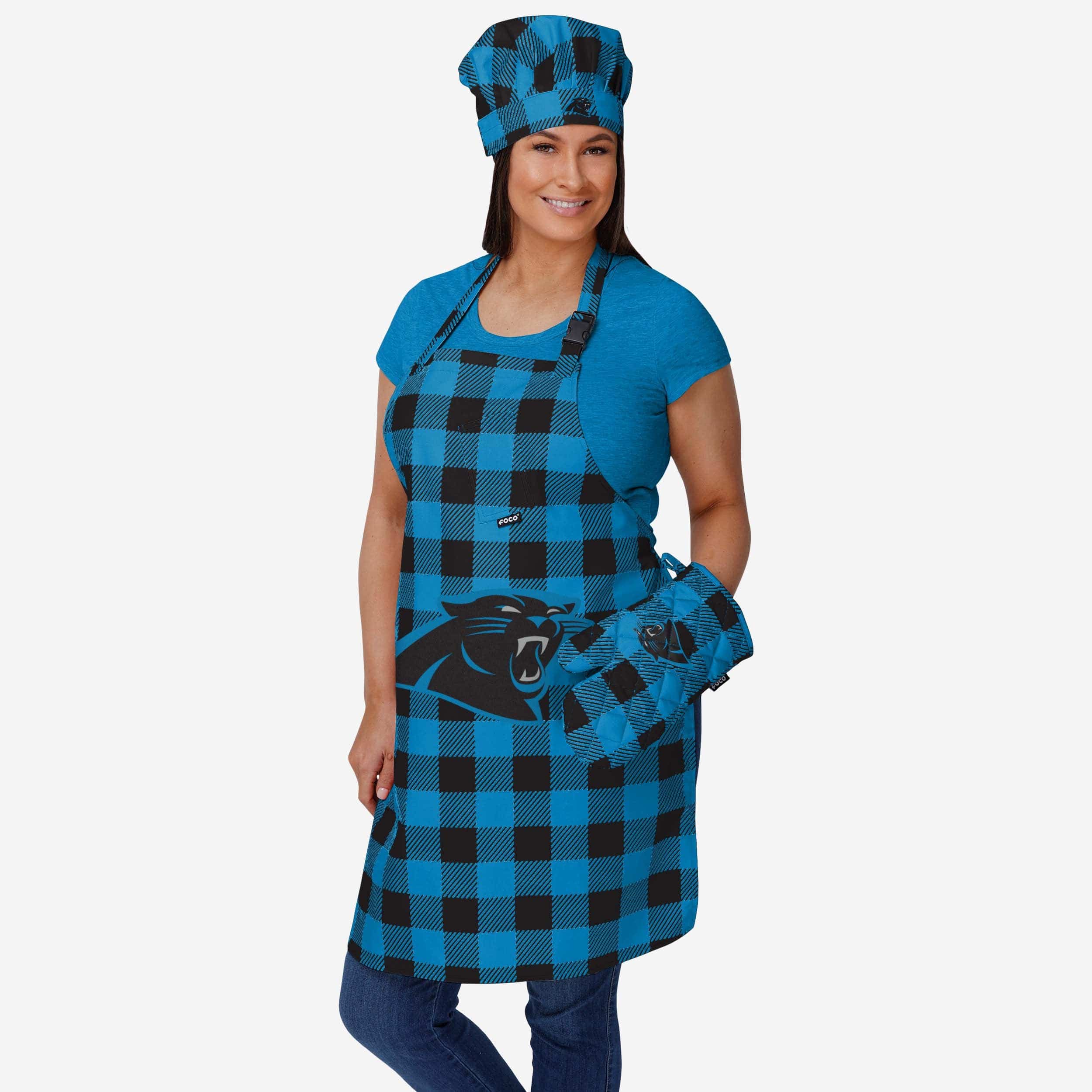Carolina Panthers Plaid Chef Hat - Image 2