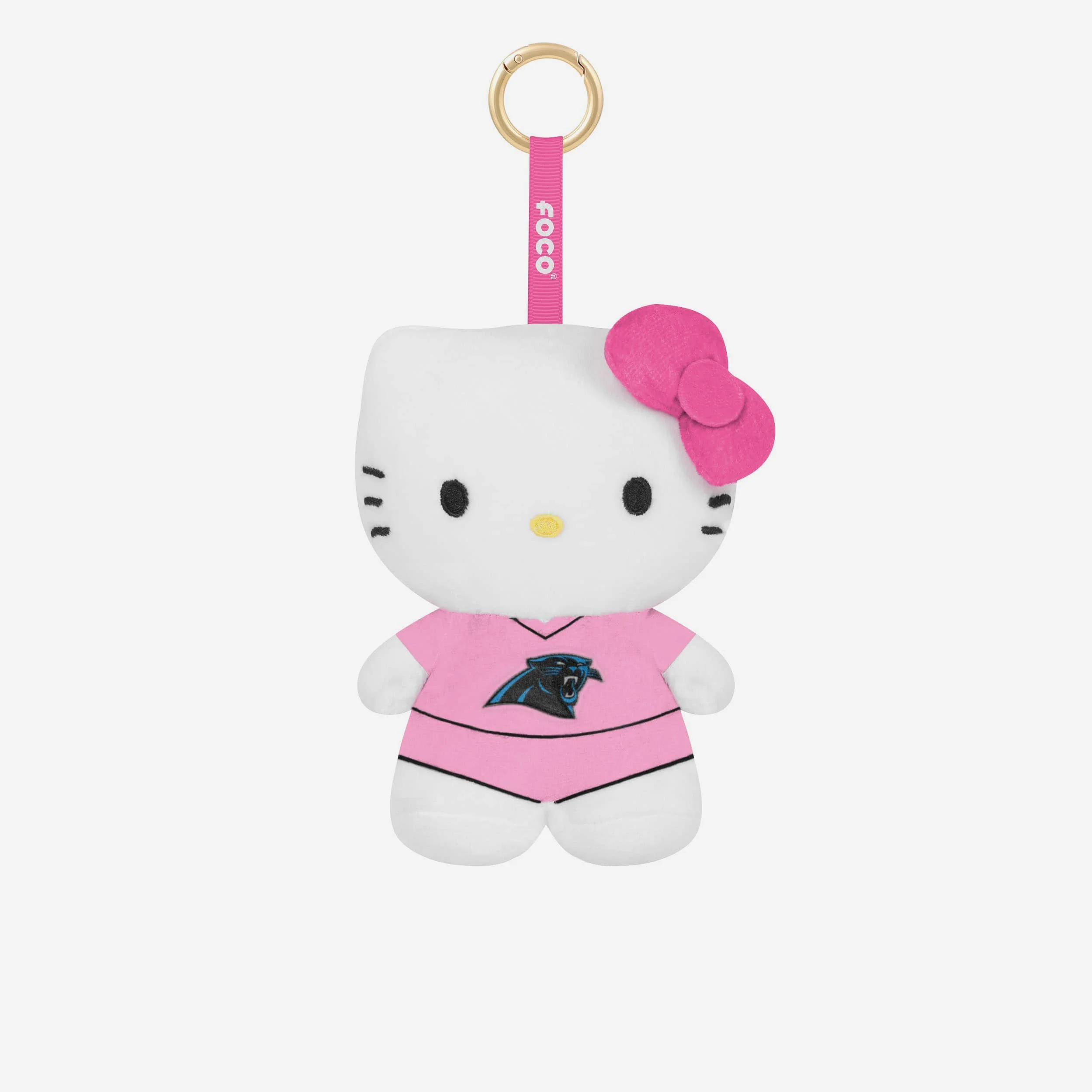Carolina Panthers Plush Hello Kitty® Pink Bag Charm Keychain