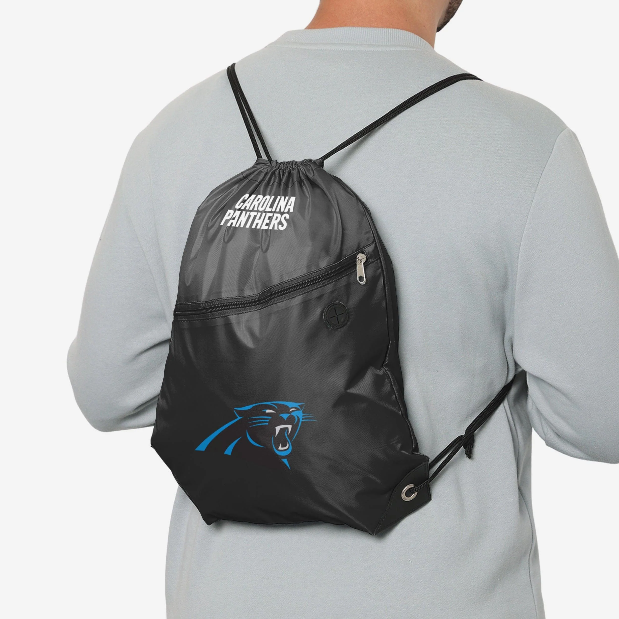 Carolina Panthers Pocket Drawstring Backpack - Image 3