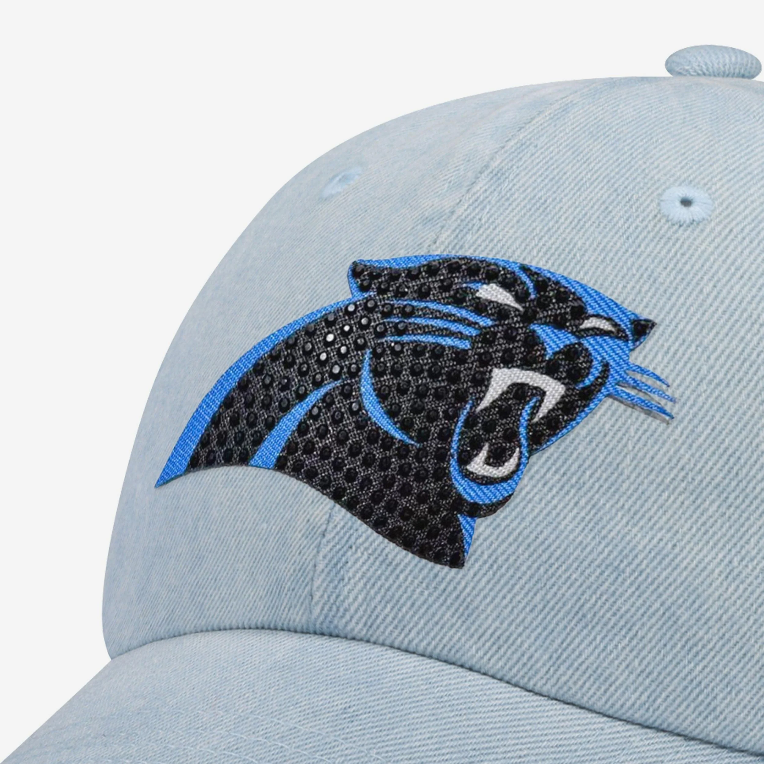 Carolina Panthers Rhinestone Logo Denim Casual Cap - Image 2