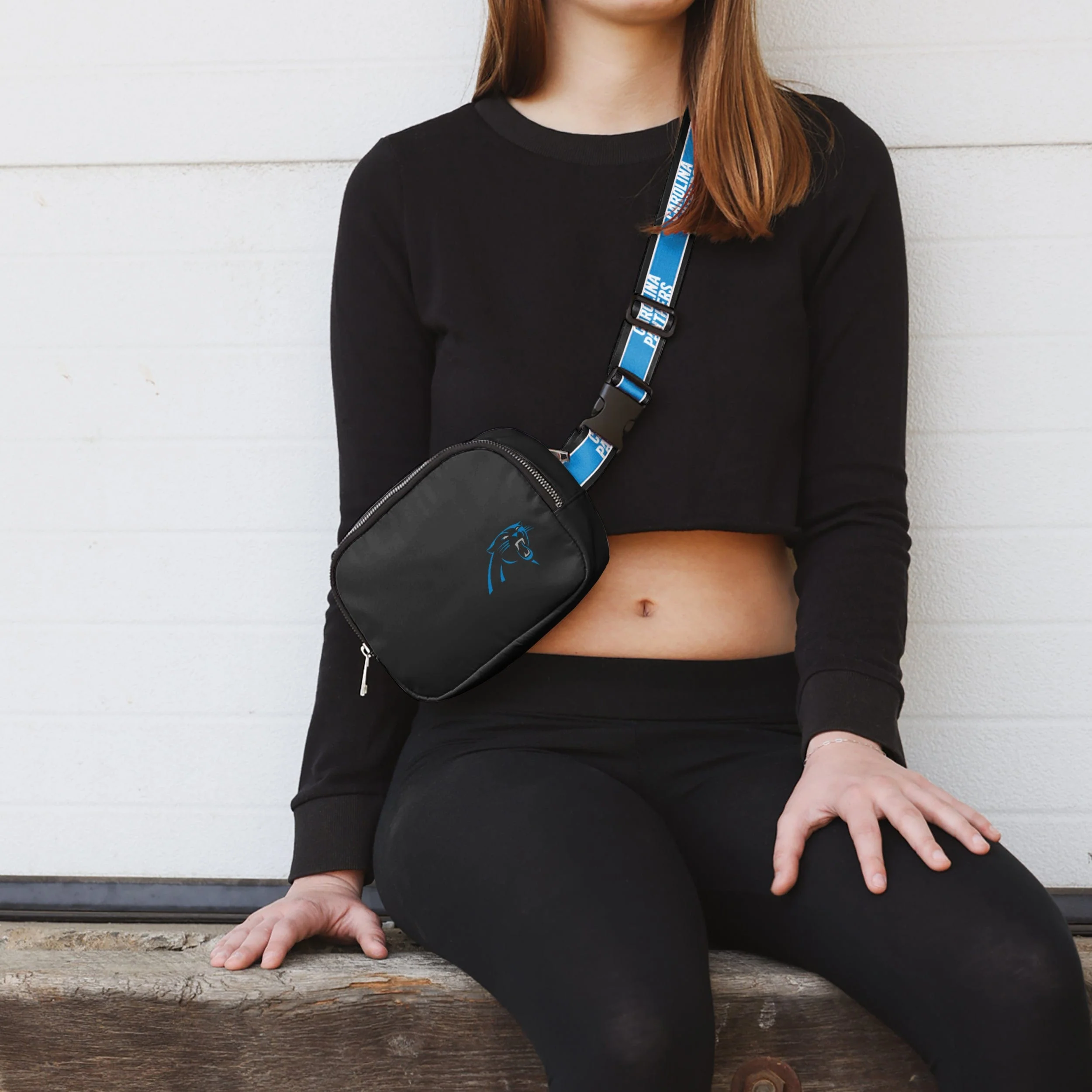 Carolina Panthers Team Wordmark Crossbody Belt Bag - Image 3