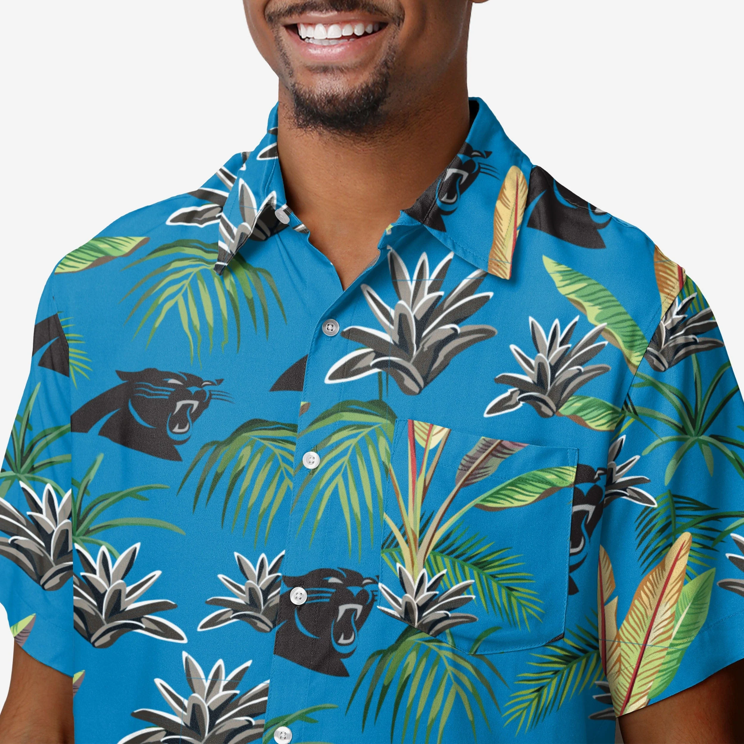 Carolina Panthers Victory Vacay Button Up Shirt - Image 3