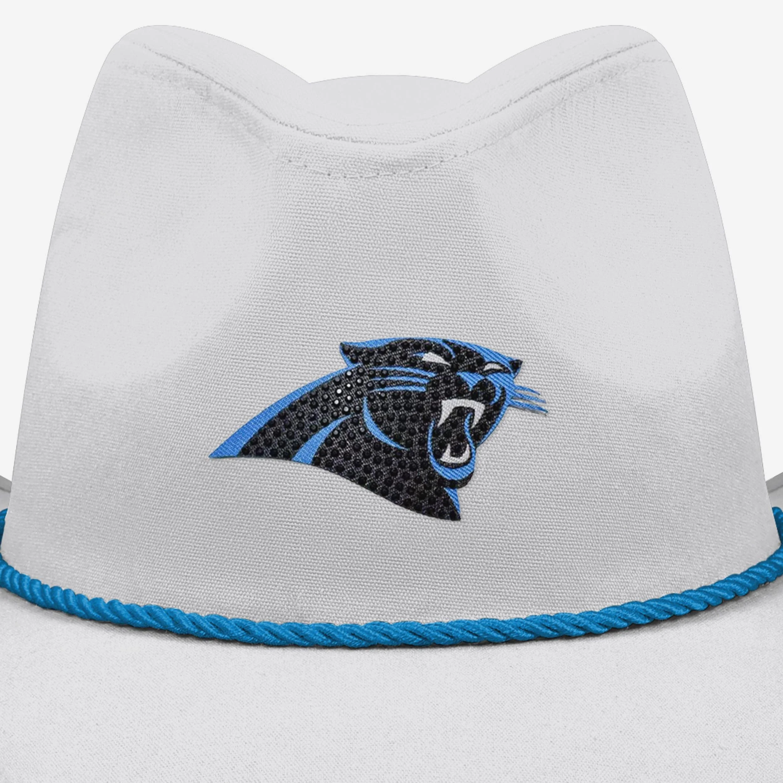 Carolina Panthers White Rhinestone Logo Cowboy Hat - Image 2