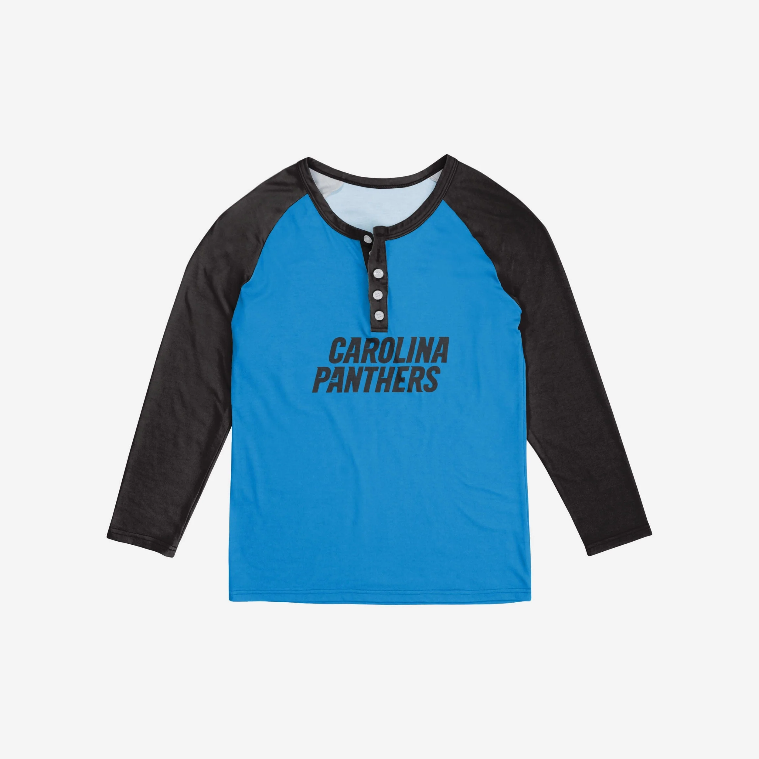 Carolina Panthers Womens Big Wordmark Long Sleeve Henley - Image 3