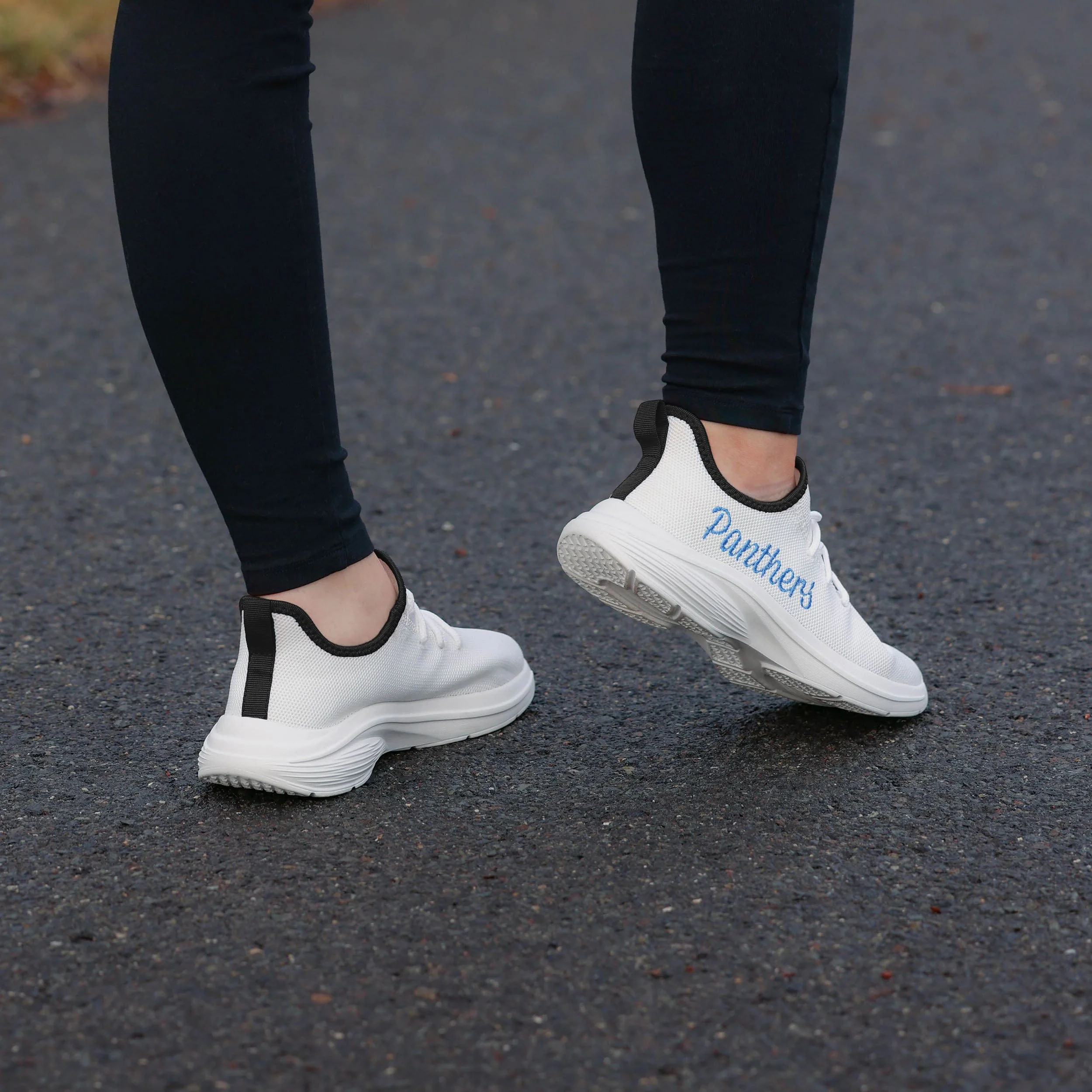 Carolina Panthers Womens Midsole White Sneakers - Image 3