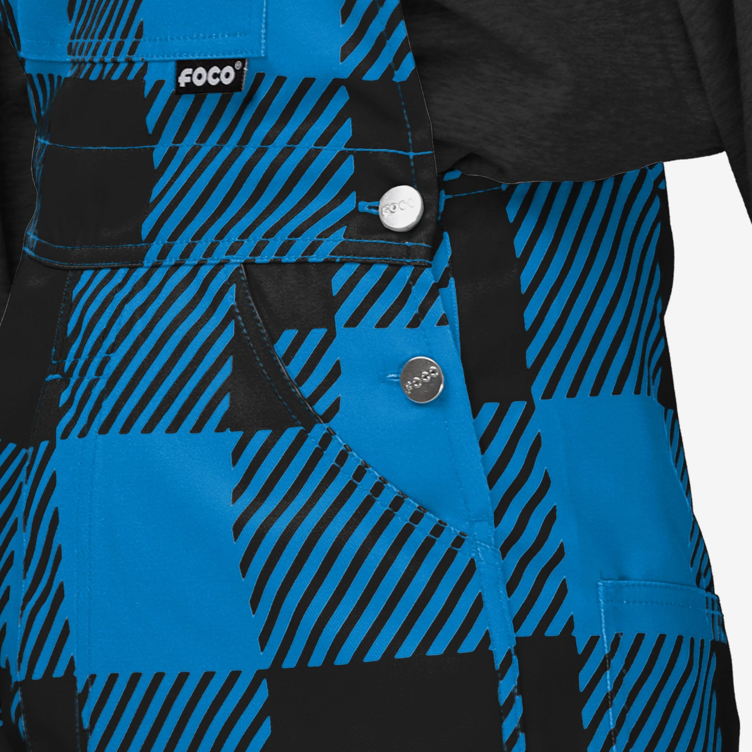 Carolina Panthers Womens Plaid Bib Overalls - Image 5