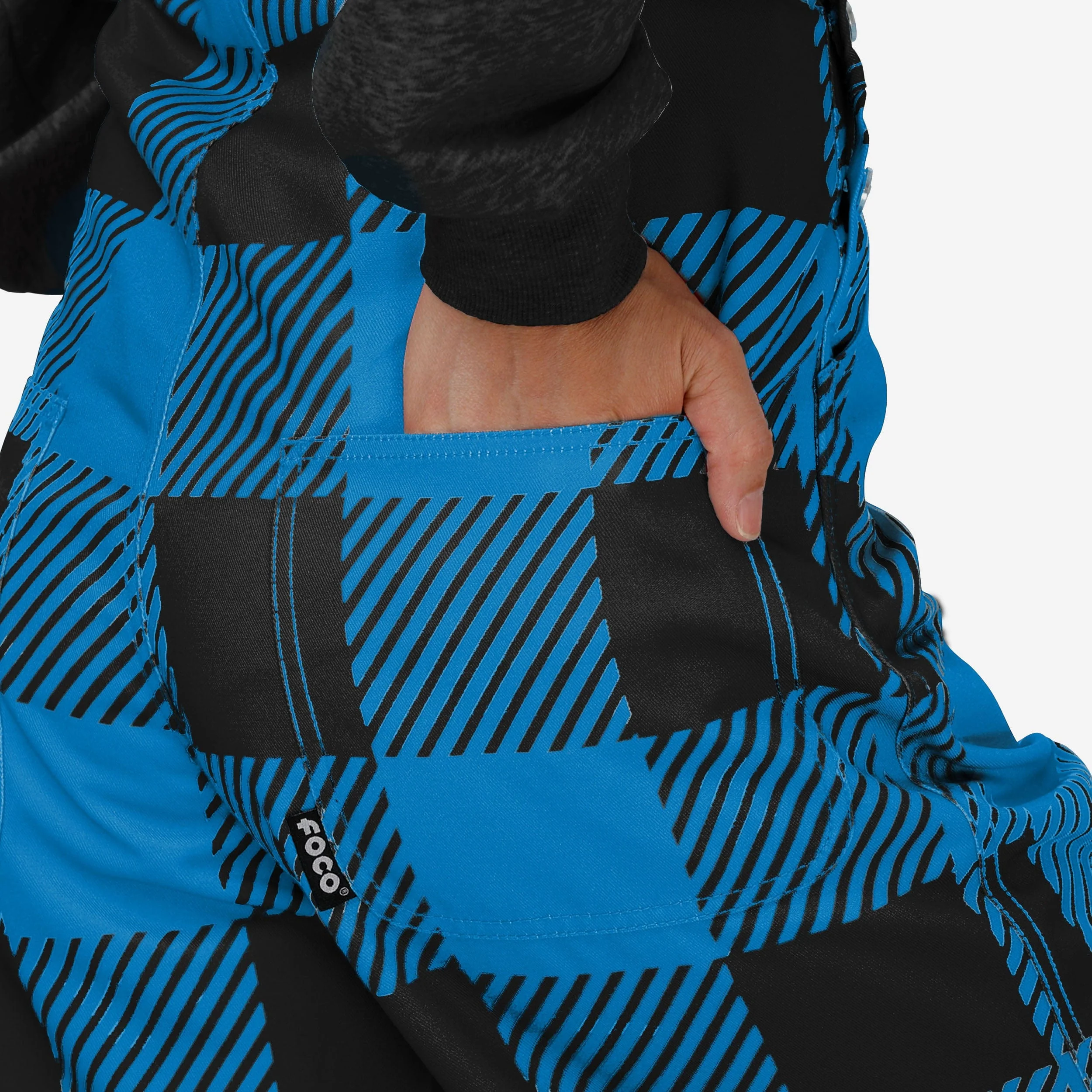 Carolina Panthers Womens Plaid Bib Overalls - Image 6