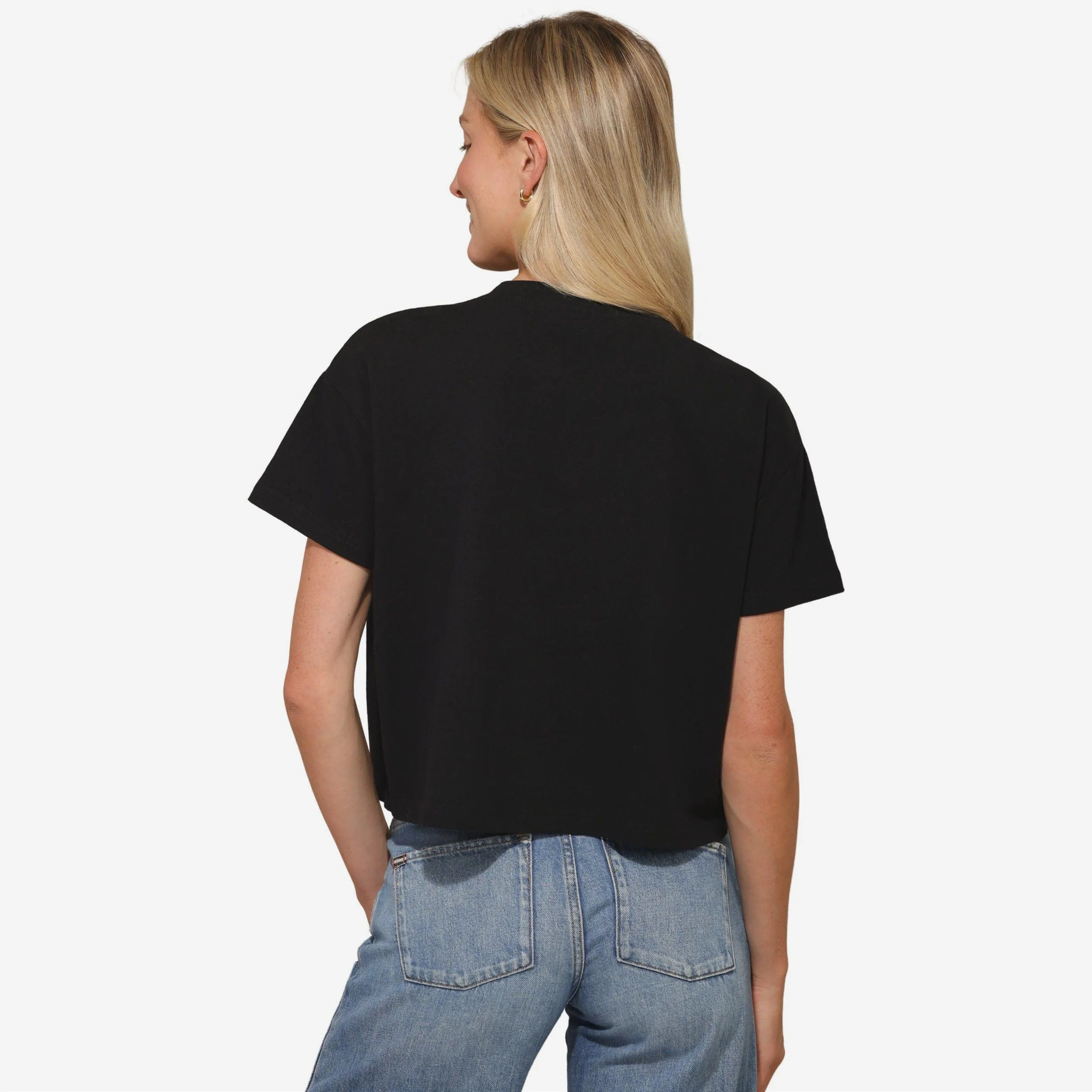 Carolina Panthers Womens Rhinestone Logo Crop Top - Image 3