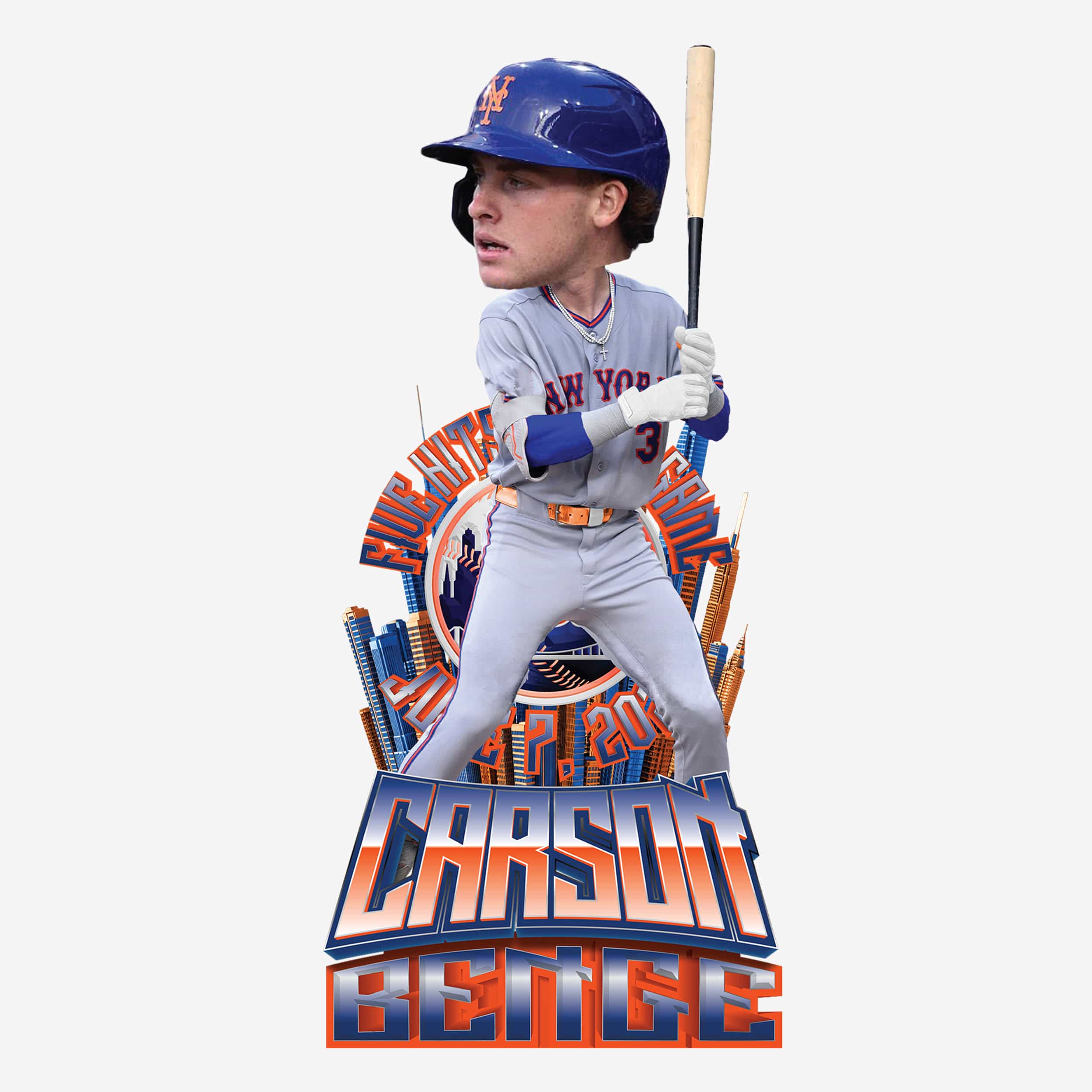 Carson Benge New York Mets Historic 5 Hit Game Bobblehead