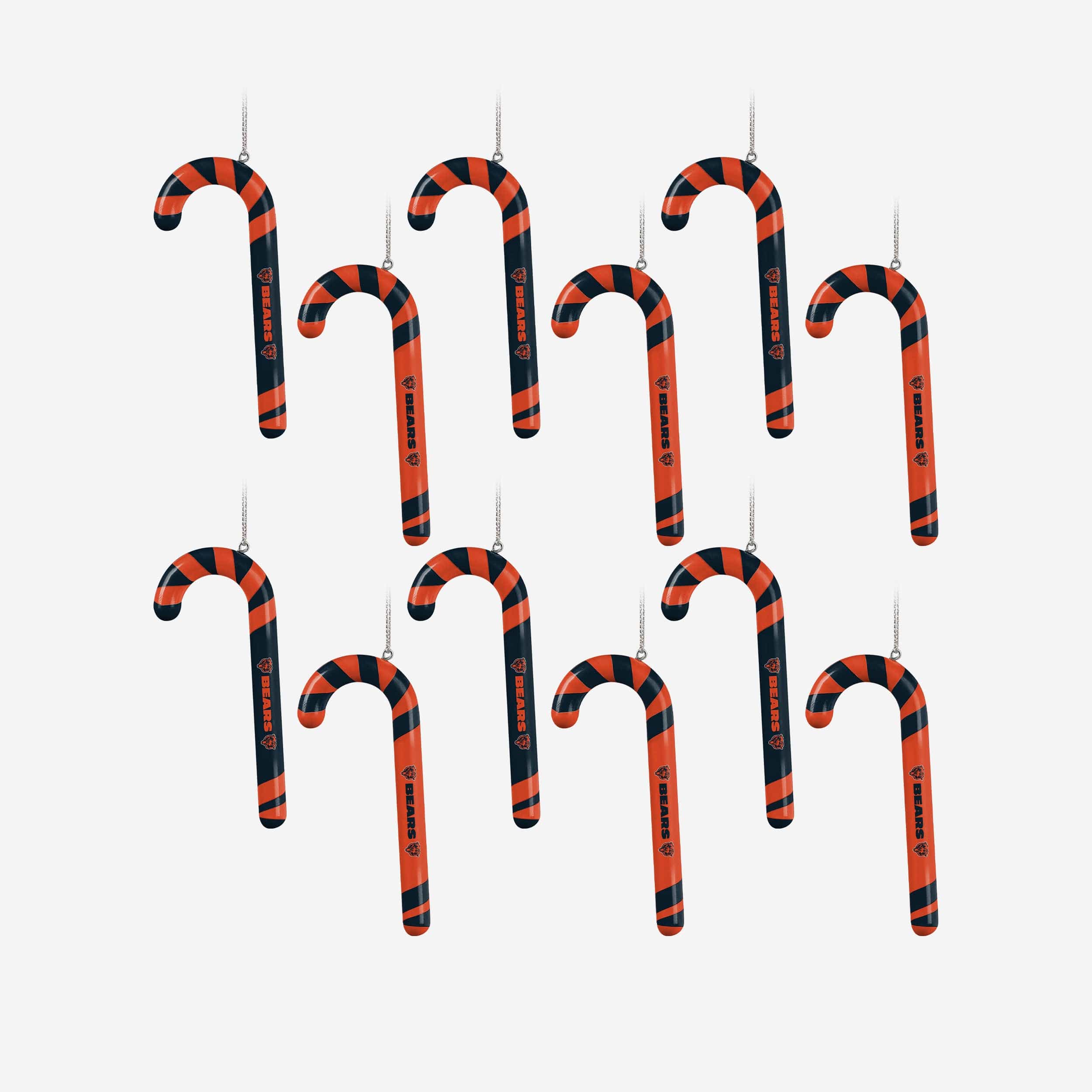 Chicago Bears 12 Pack Candy Cane Ornament Set