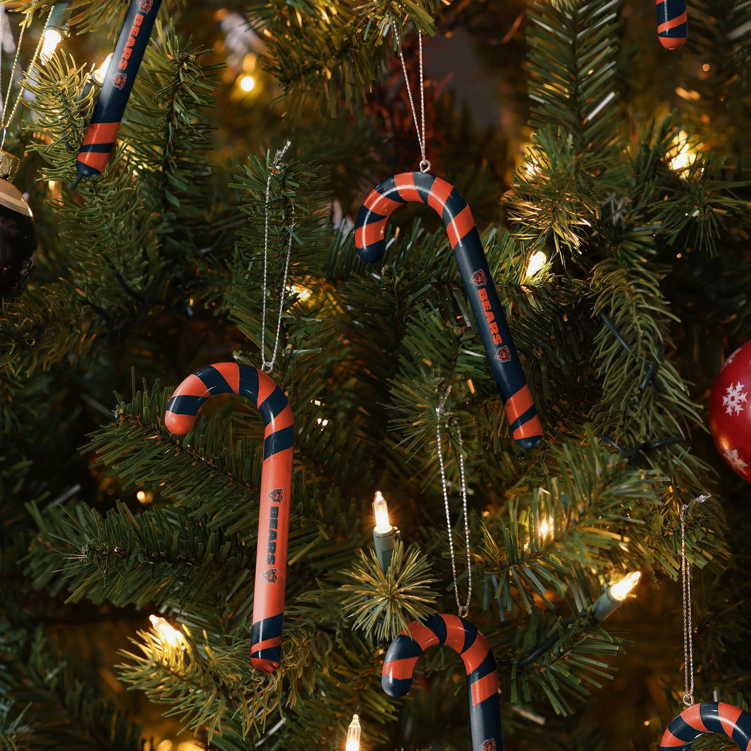 Chicago Bears 12 Pack Candy Cane Ornament Set - Image 3