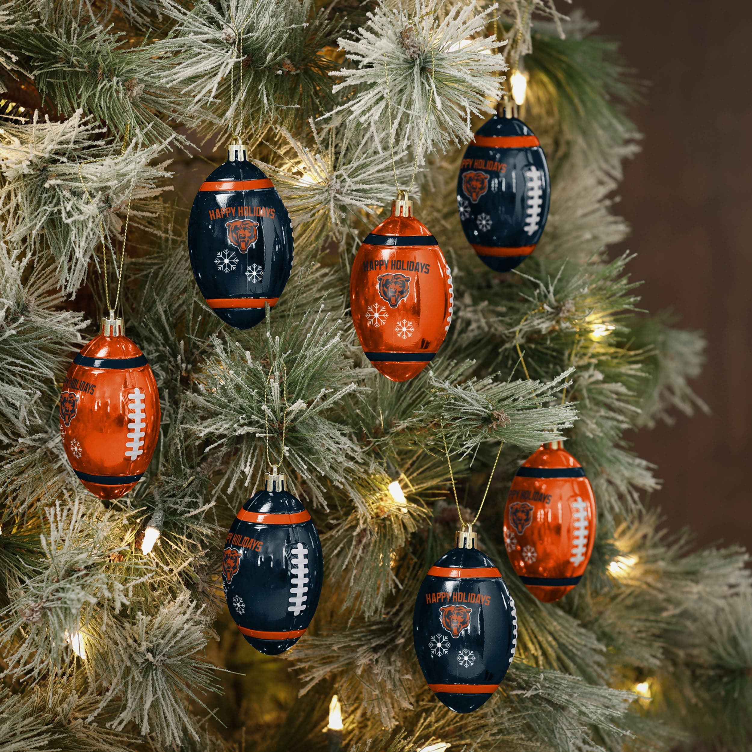 Chicago Bears 12 Pack Football Ornament Set - Image 2