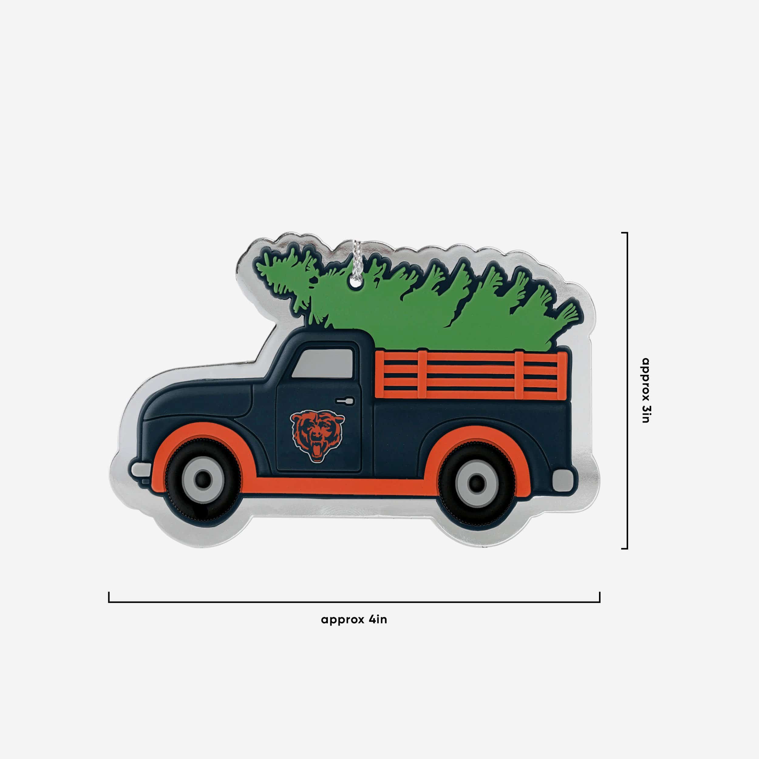 Chicago Bears 2 Pack Flat Metal Truck Ornaments - Image 3