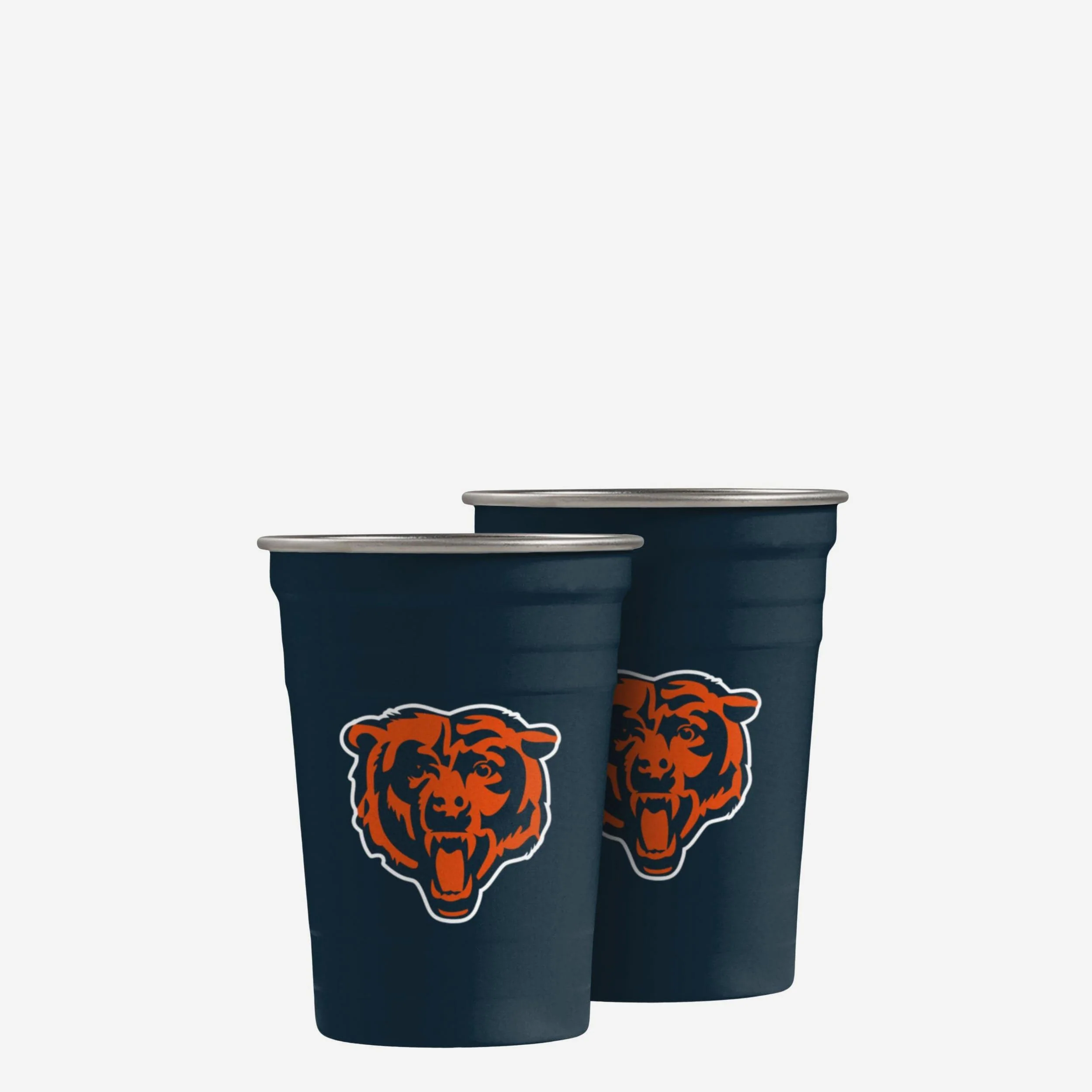 Chicago Bears 2 Pack Reusable Stainless Steel 16 oz Tumbler Cup