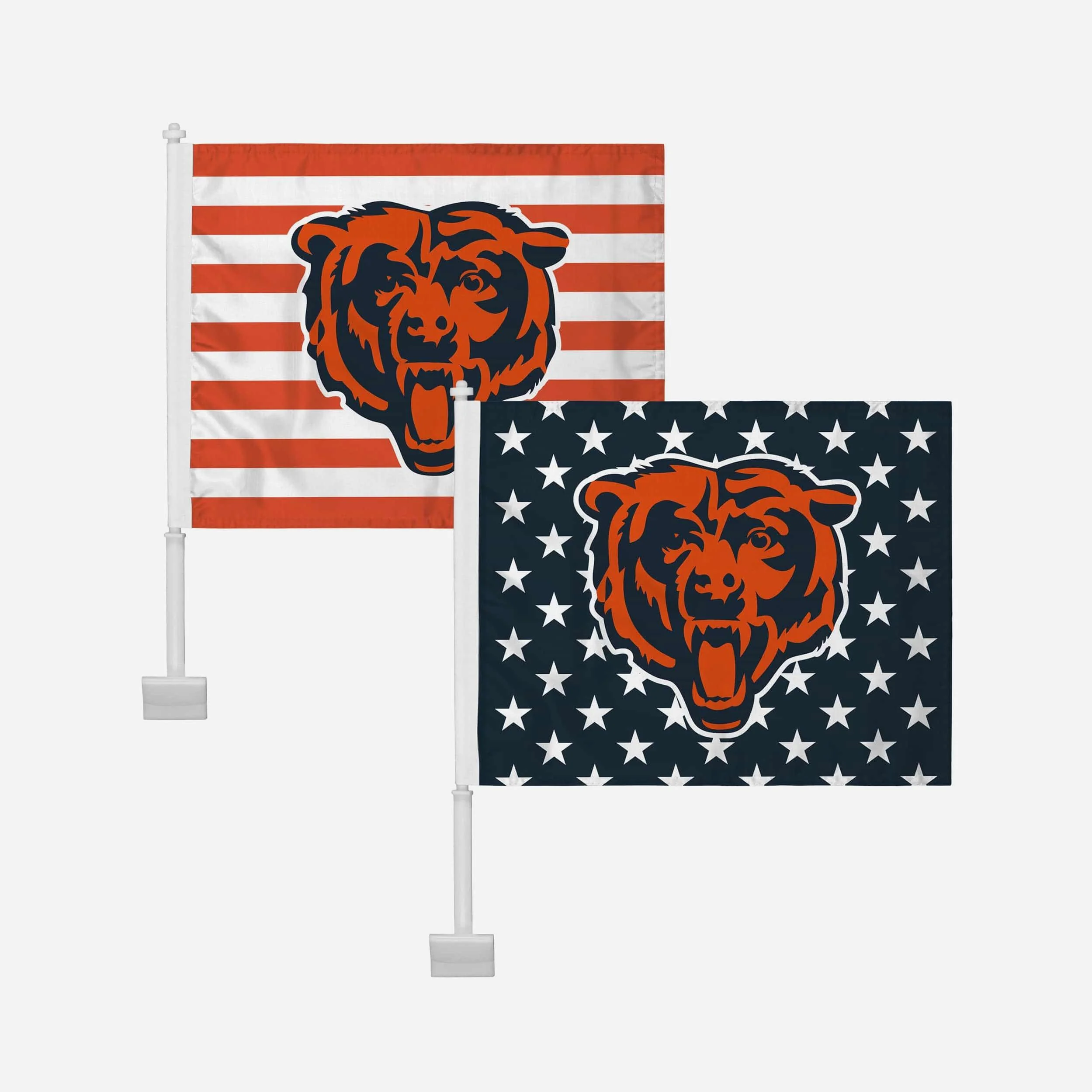 Chicago Bears 2 Pack Solid Americana Car Flag