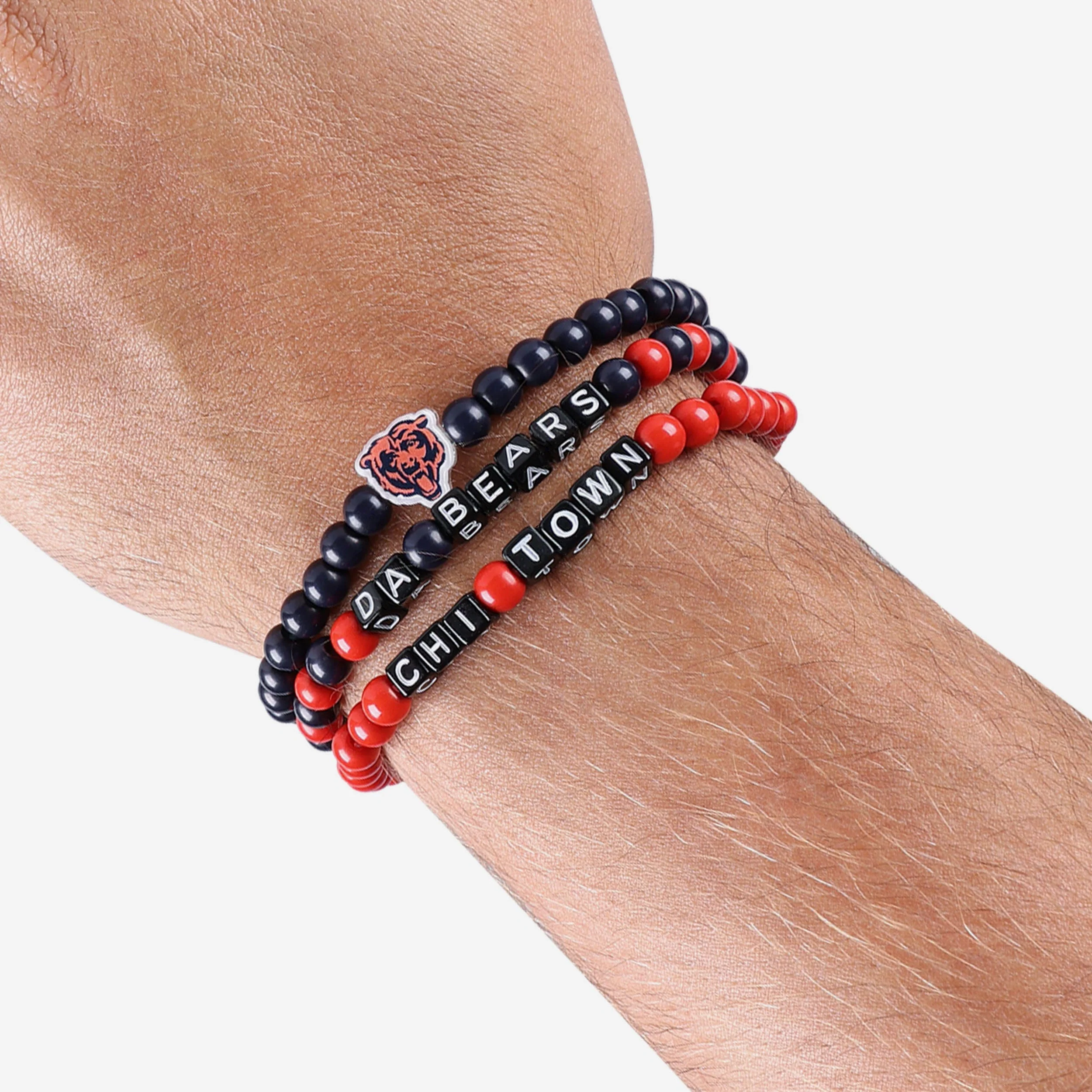 Chicago Bears 3 Pack Beaded Friendship Bracelet - Image 4