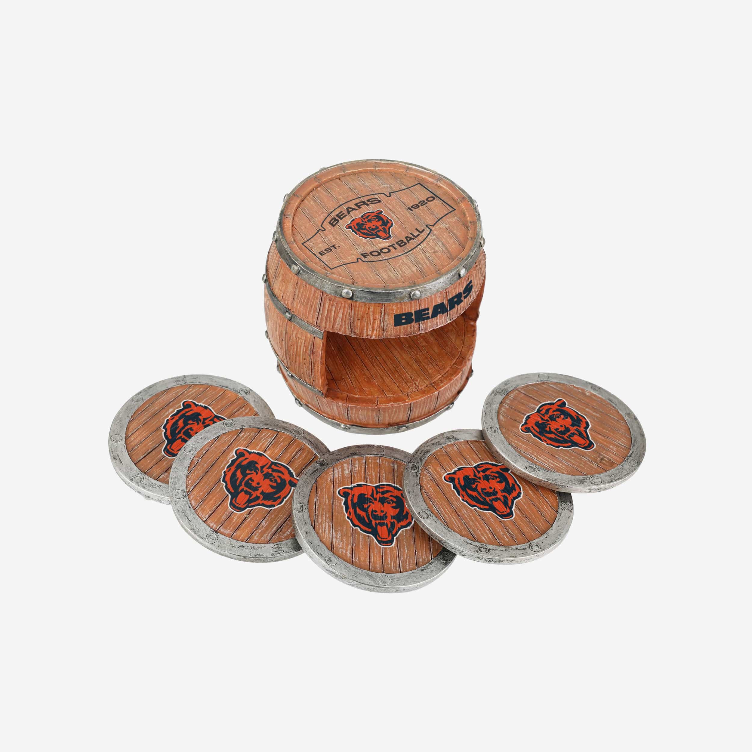Chicago Bears 5 Pack Barrel Coaster Set - Image 3