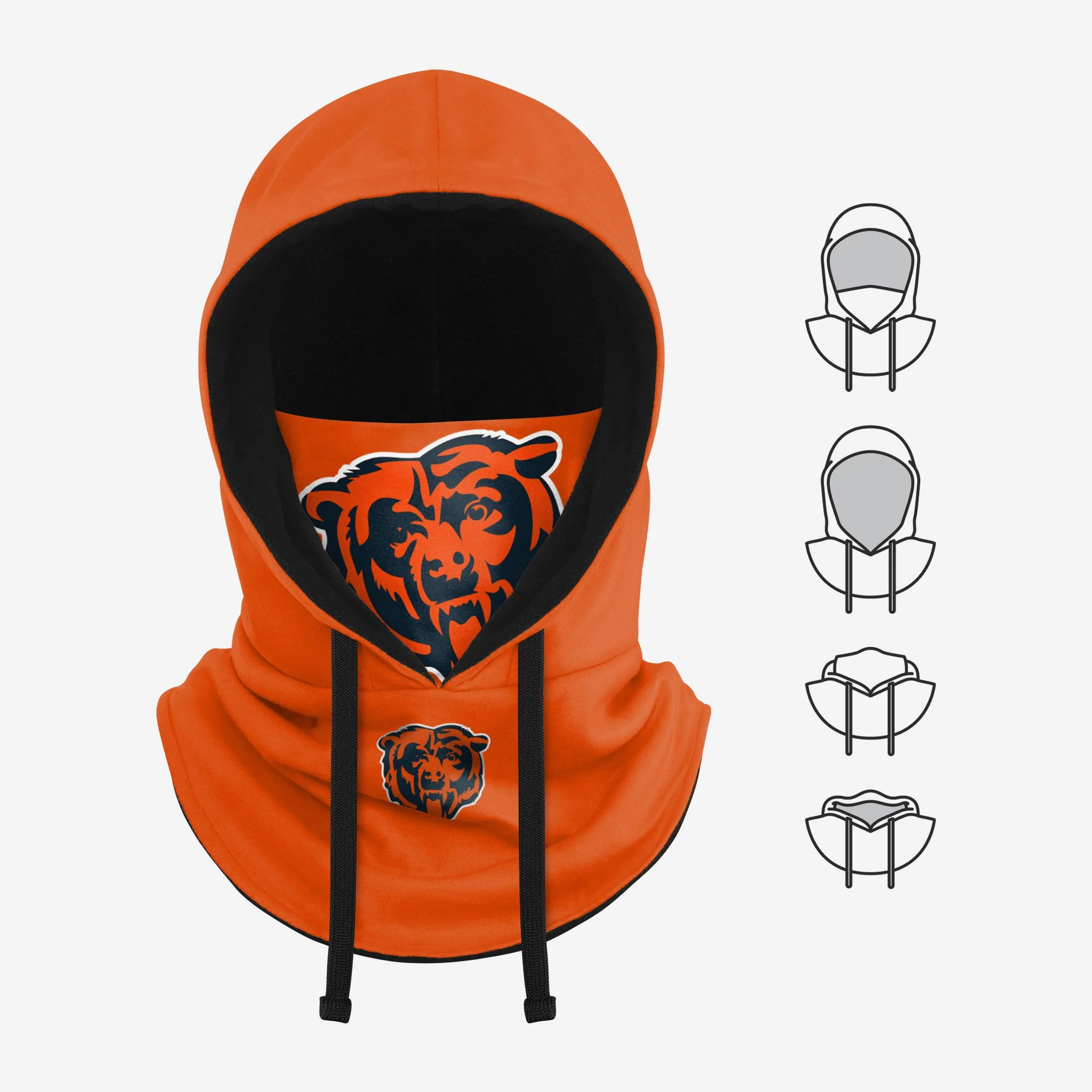 Chicago Bears Alternate Team Color Drawstring Hooded Gaiter - Image 5