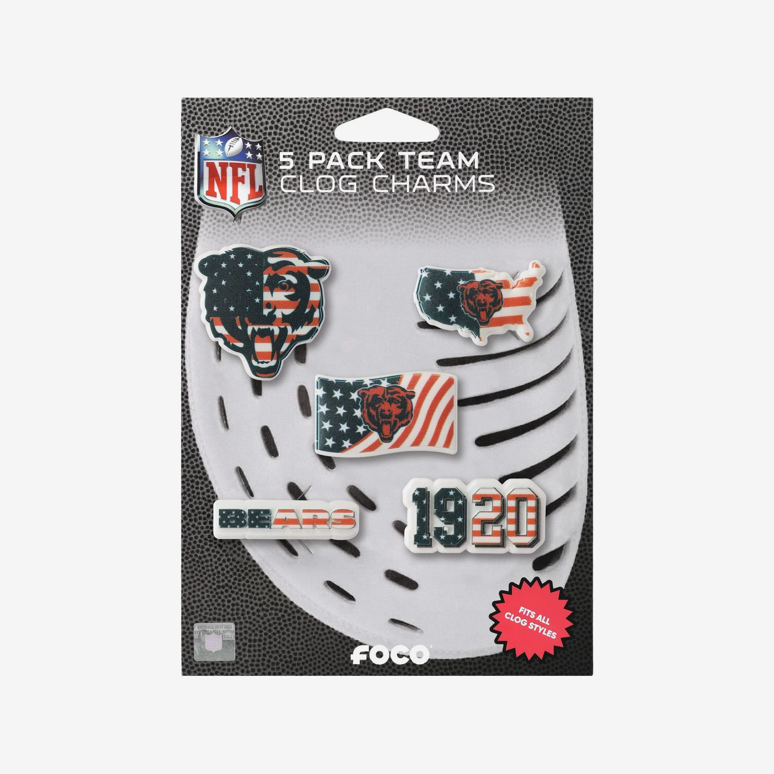 Chicago Bears Americana 5 Pack Team Clog Charms - Image 5