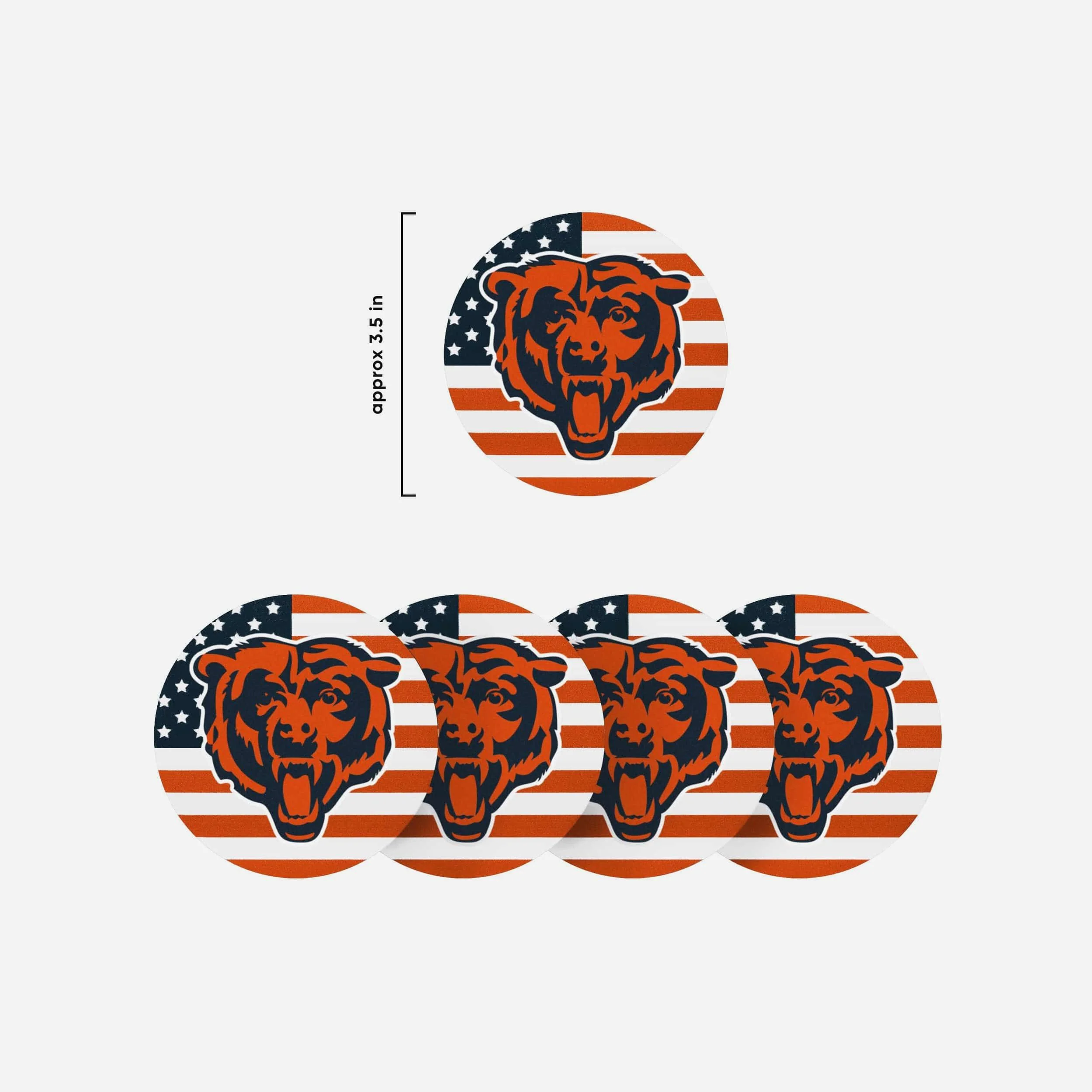 Chicago Bears Americana Resin Coaster Set - Image 5