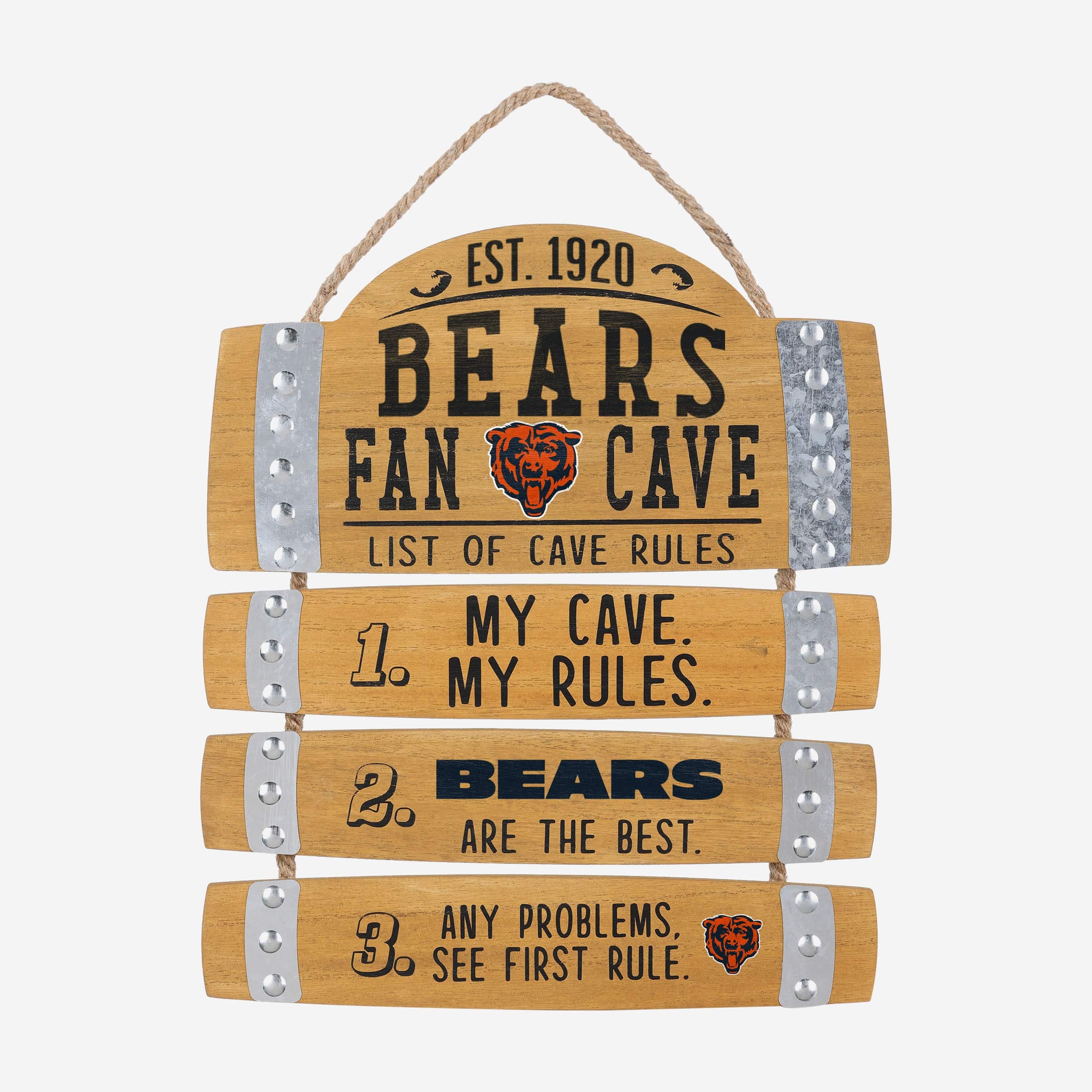 Chicago Bears Barrel Slat Mancave Sign