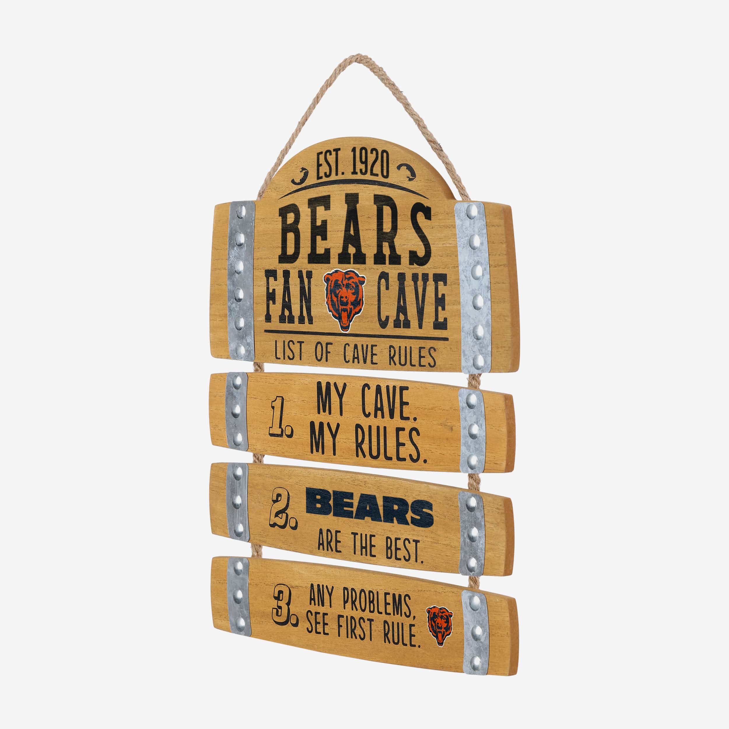 Chicago Bears Barrel Slat Mancave Sign - Image 2