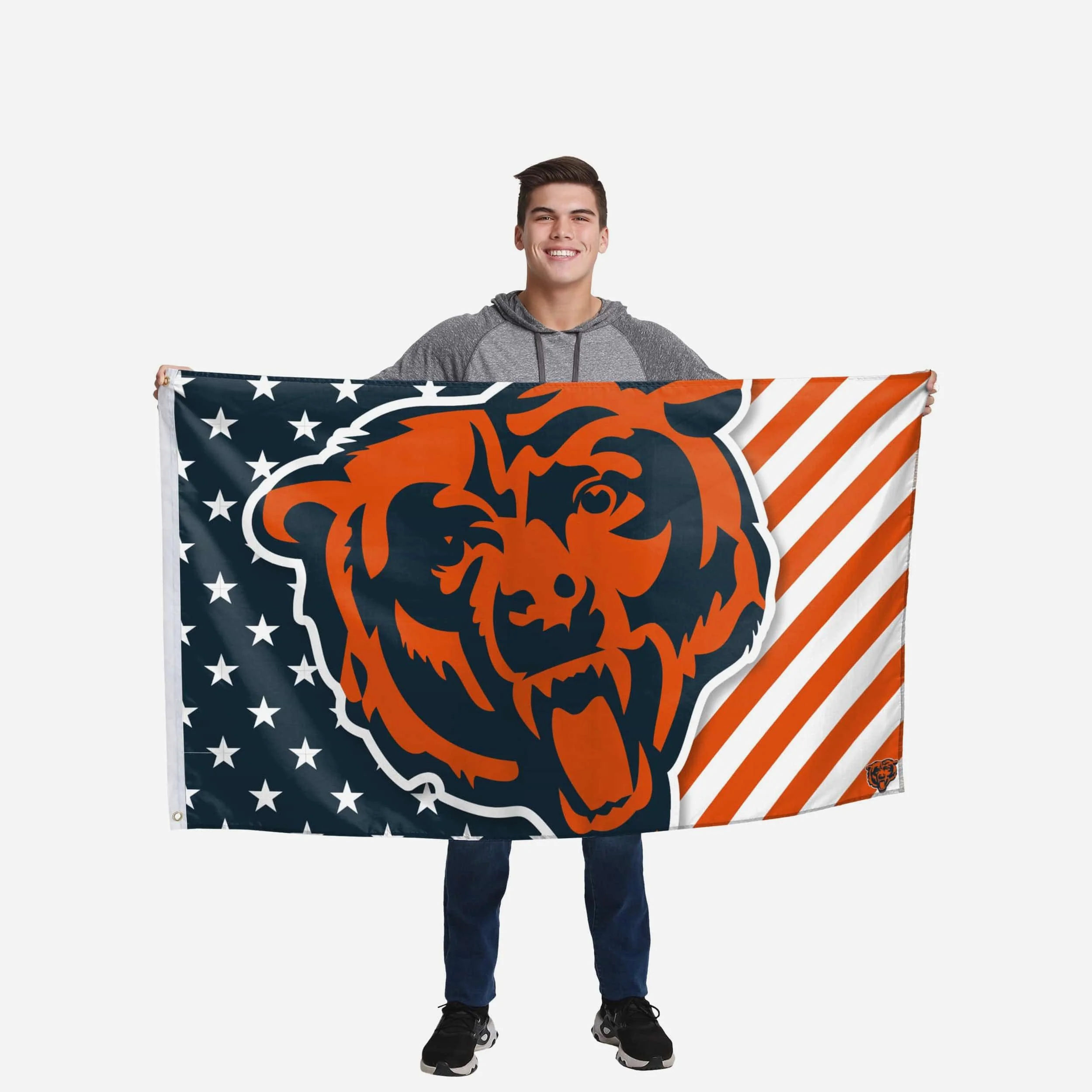 Chicago Bears Big Logo Americana Horizontal Flag - Image 2