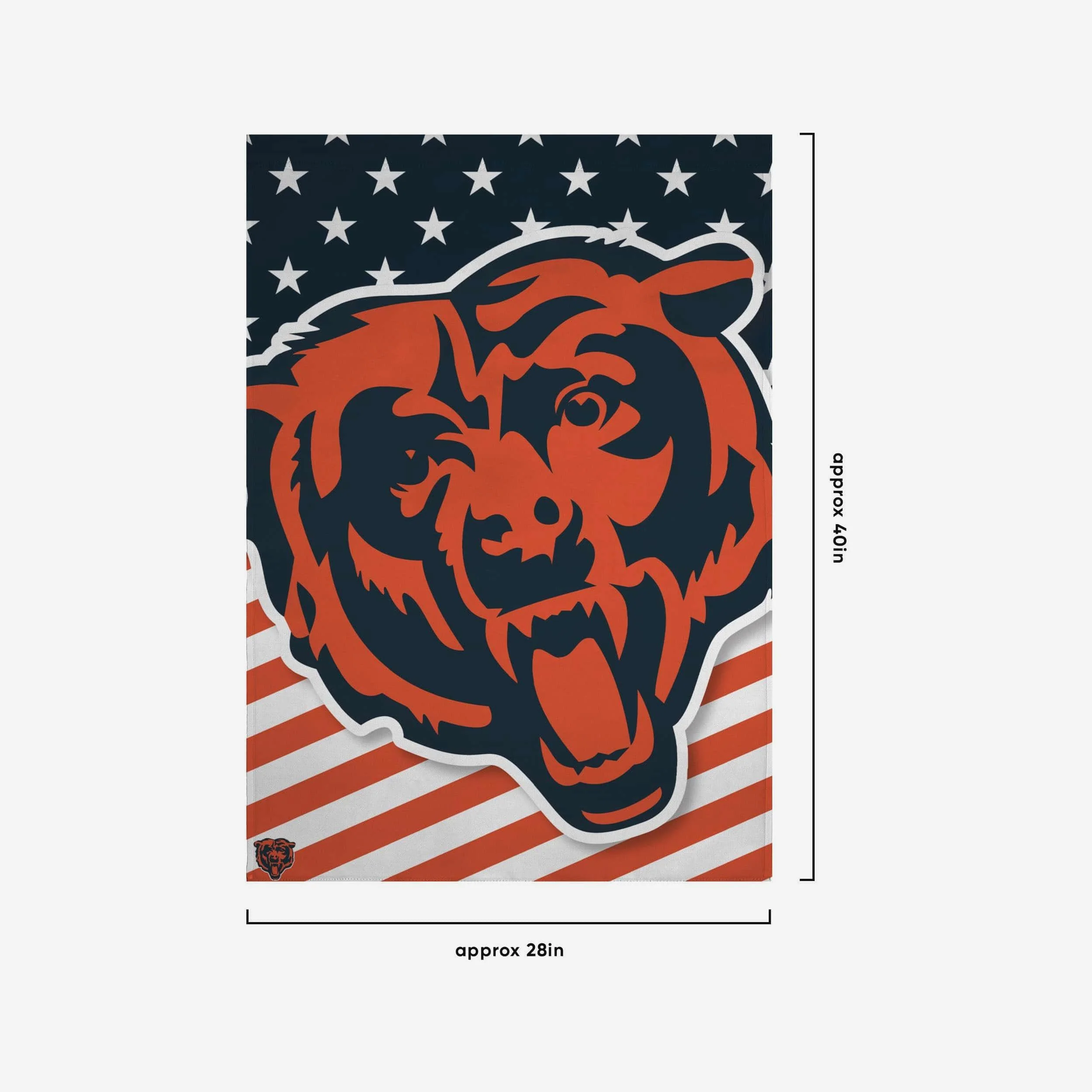 Chicago Bears Big Logo Americana Vertical Flag - Image 3