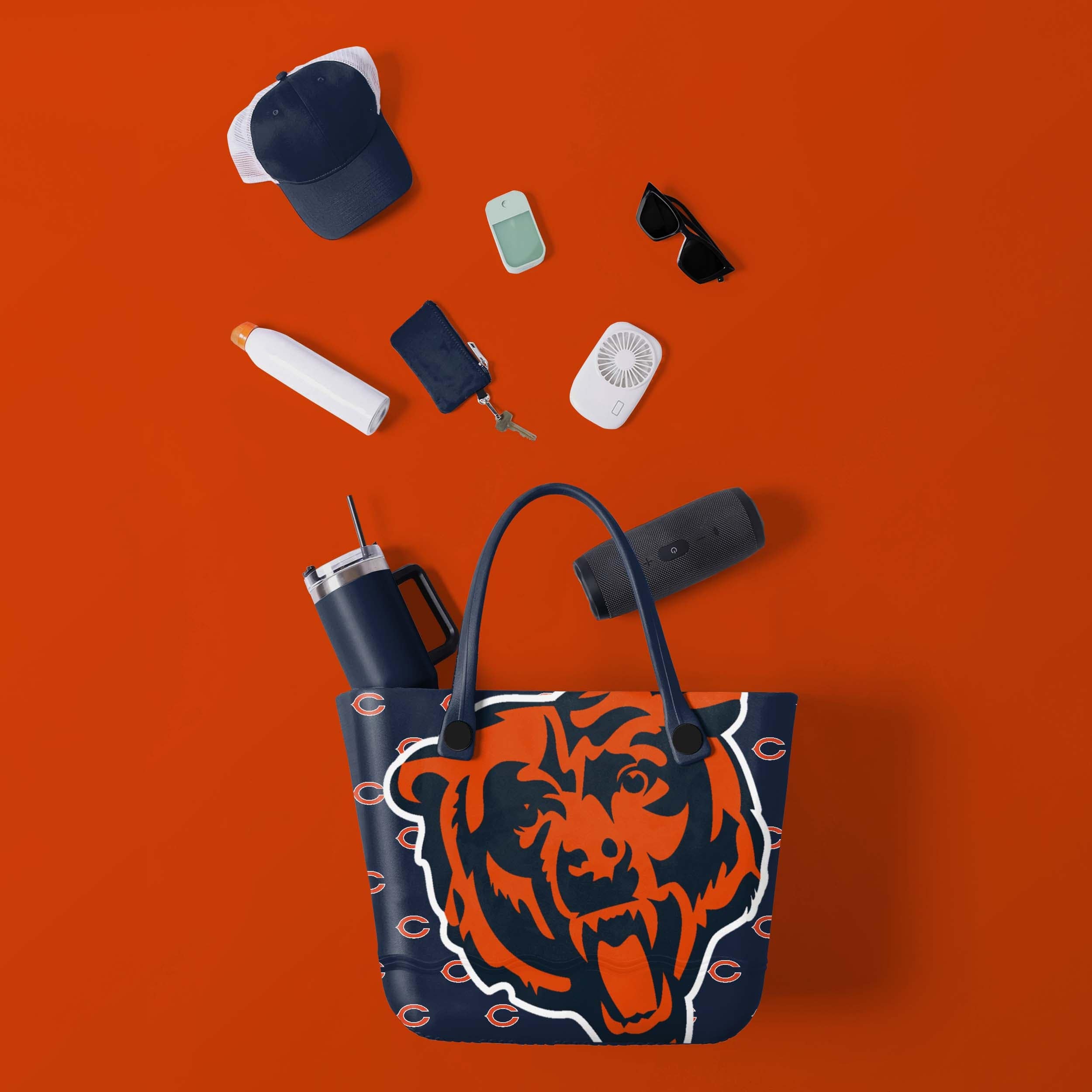 Chicago Bears Big Logo Mini Print Tailgate Tote Bag - Image 2