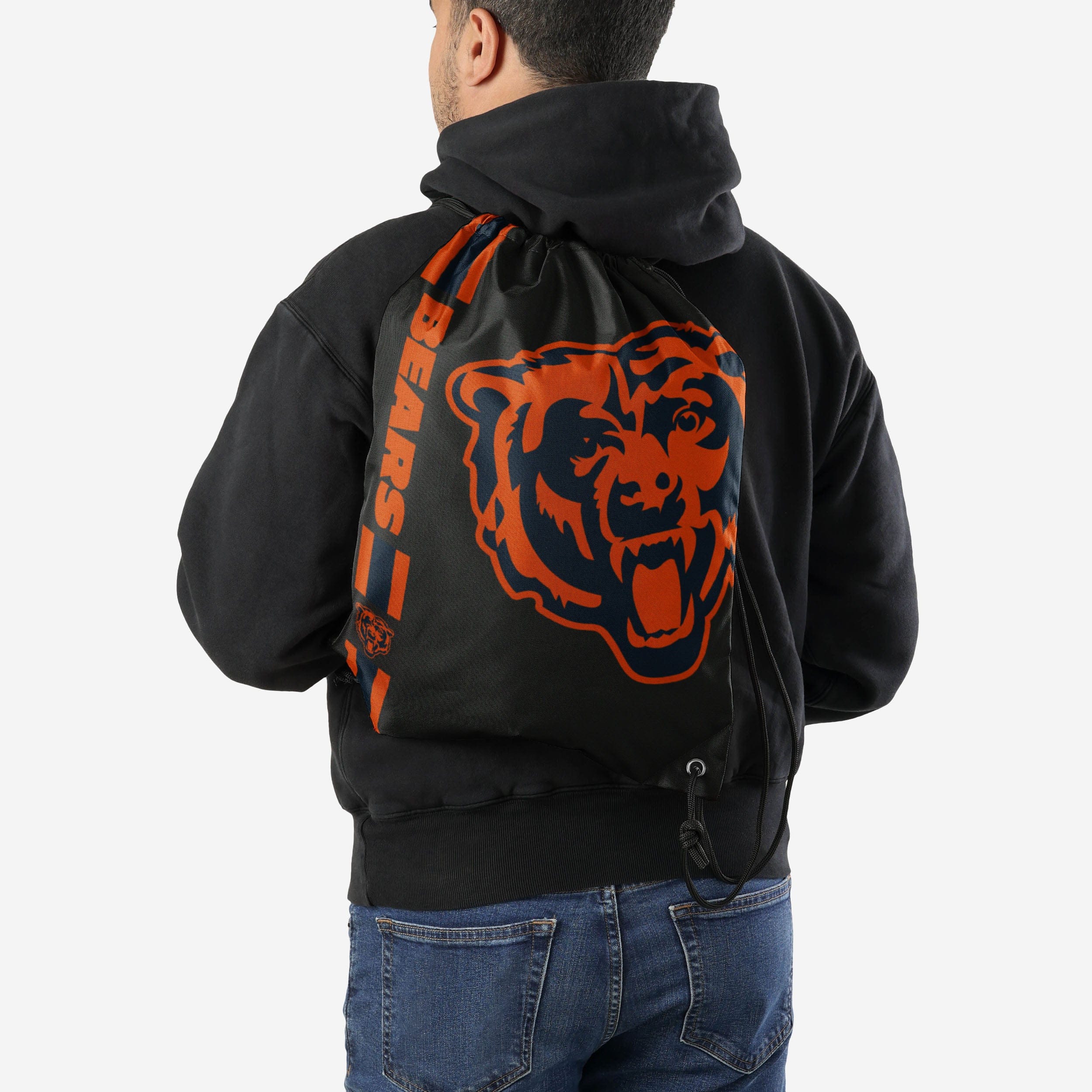 Chicago Bears Big Logo Side Stripe Drawstring Backpack - Image 2