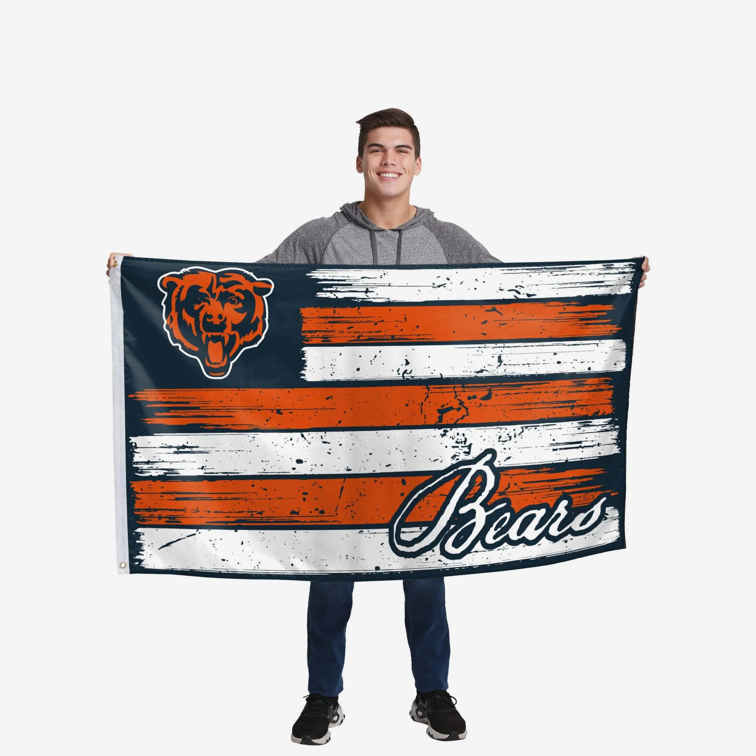 Chicago Bears Brushstroke Americana Horizontal Flag - Image 2