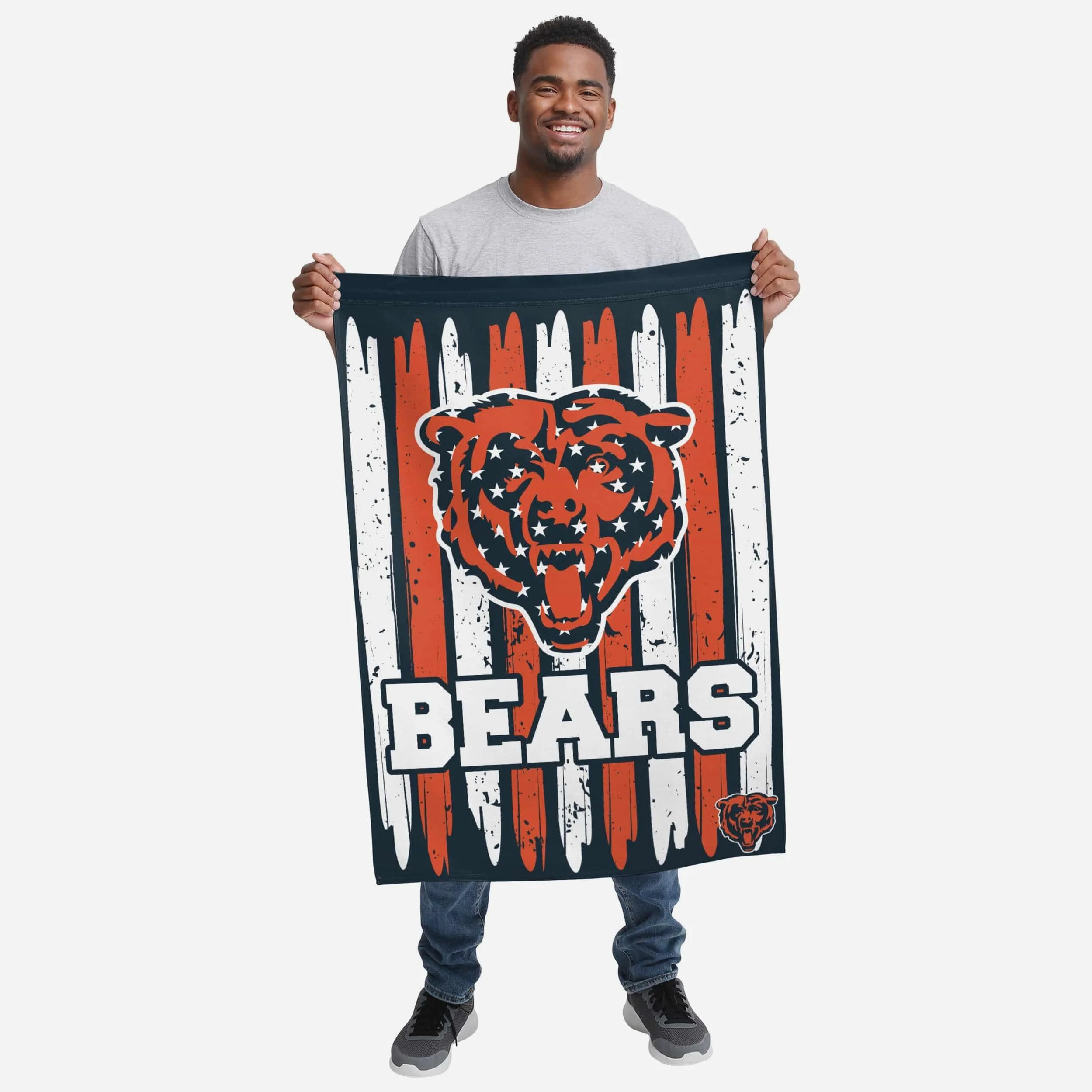 Chicago Bears Brushstroke Americana Vertical Flag - Image 2